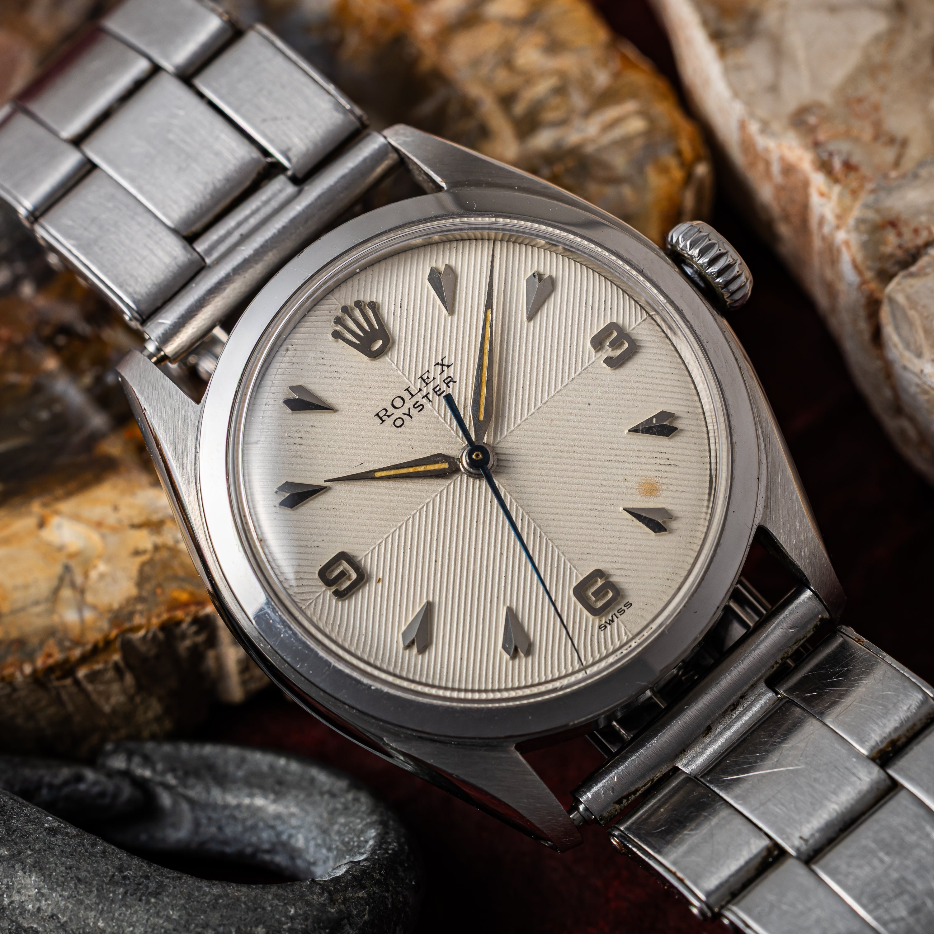 ロレックス オイスター シェブロンダイヤル 手巻き ゲイフレアーブレス