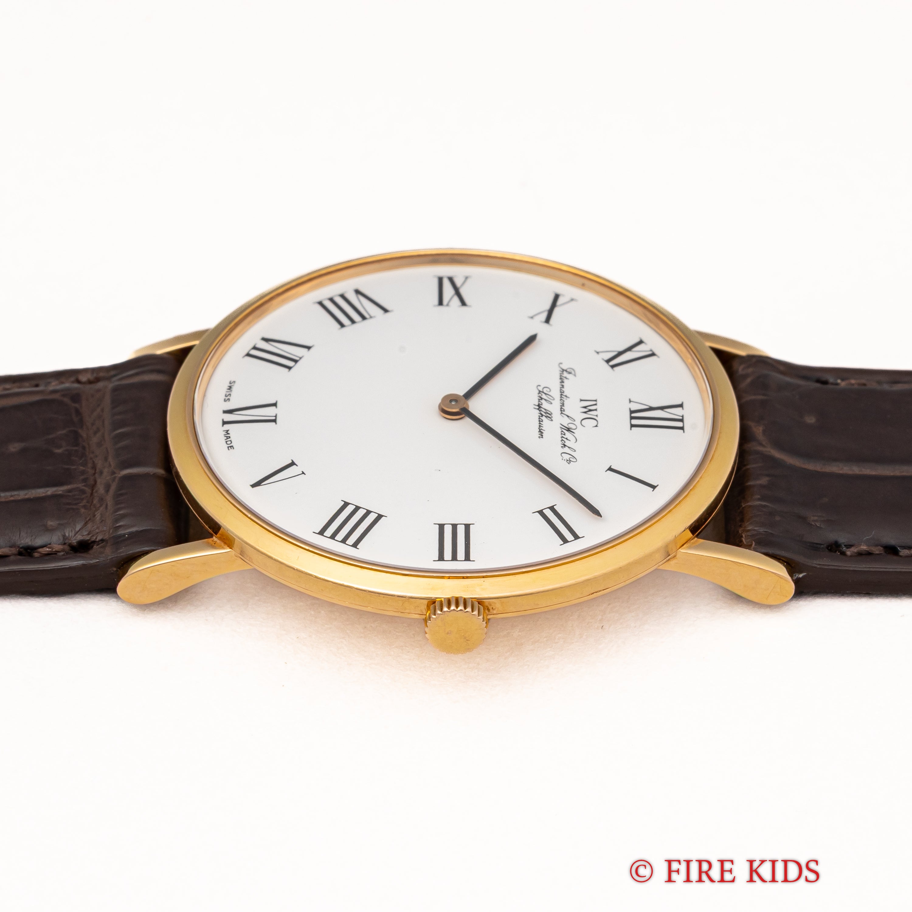 IWC 18金無垢ラウンドケース Ref.2010 1994年製 手巻き Cal.1852ホワイトローマンダイヤル ギャラ付き