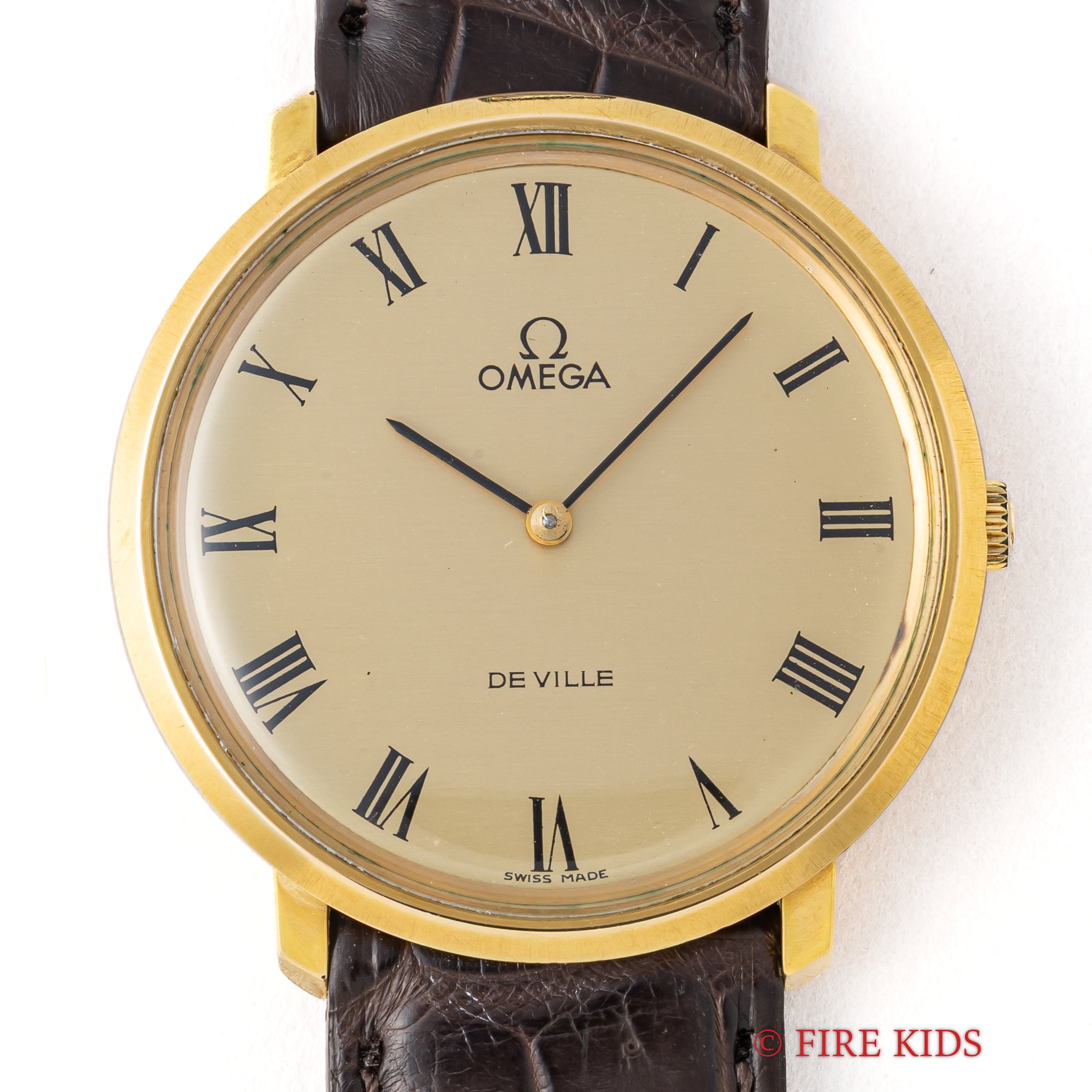 オメガ デ・ヴィル ローマンダイヤル 金張りラウンドケース 1969年製 Ref.111.077