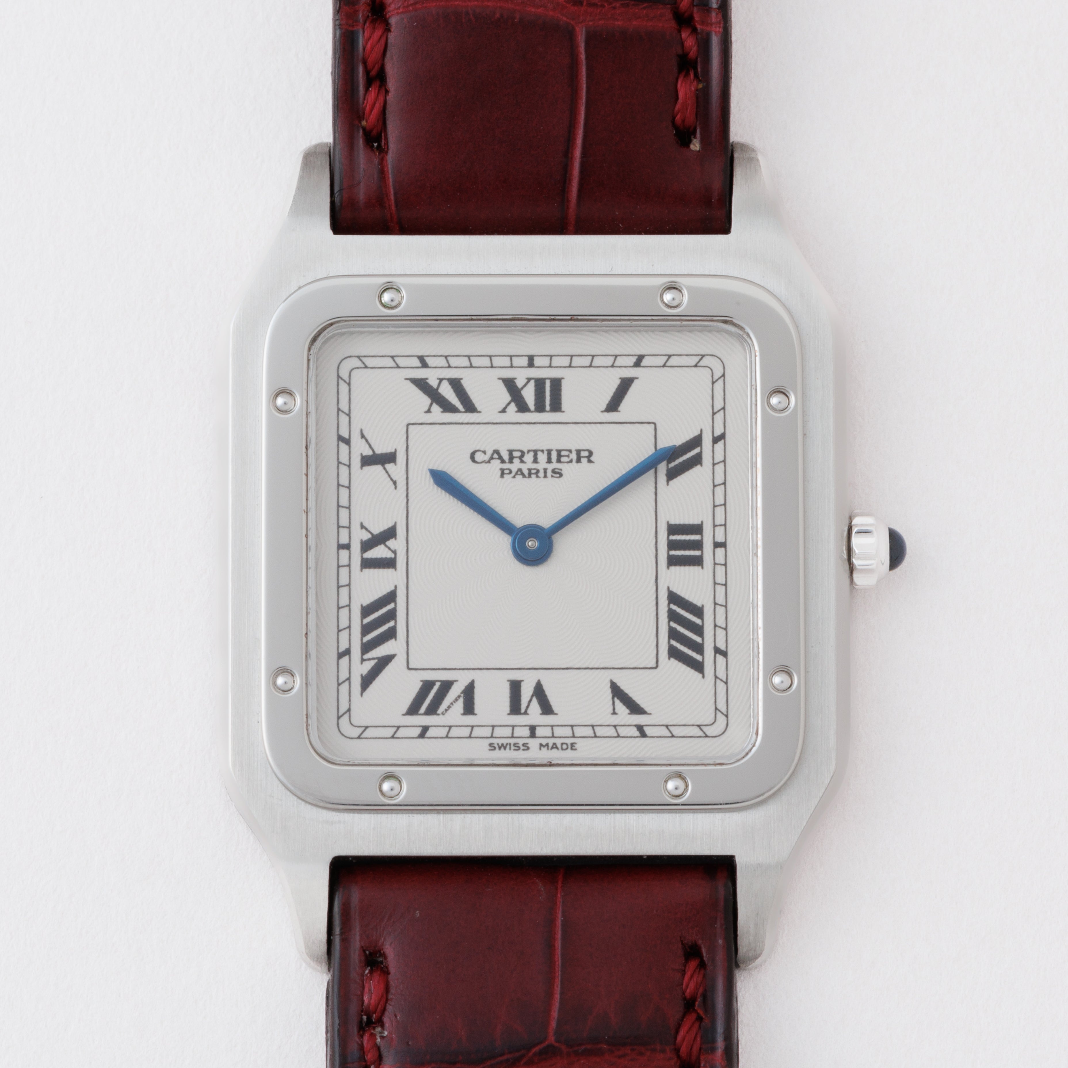 カルティエ サントス デュモン 2000年製 Ref.W1528251 CPCP エクストラフラット プラチナケース 箱、ギャラ付き