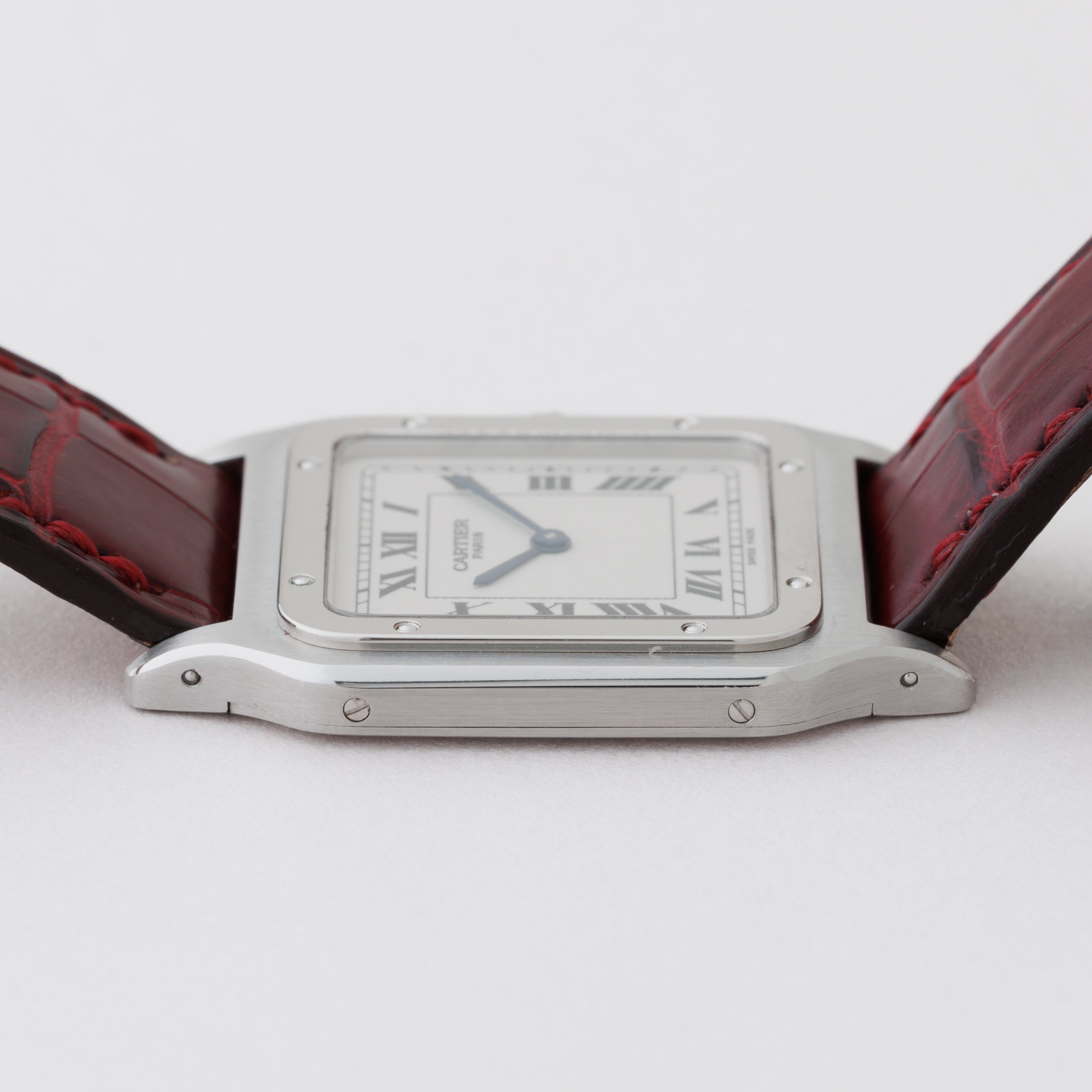 カルティエ サントス デュモン 2000年製 Ref.W1528251 CPCP エクストラフラット プラチナケース 箱、ギャラ付き