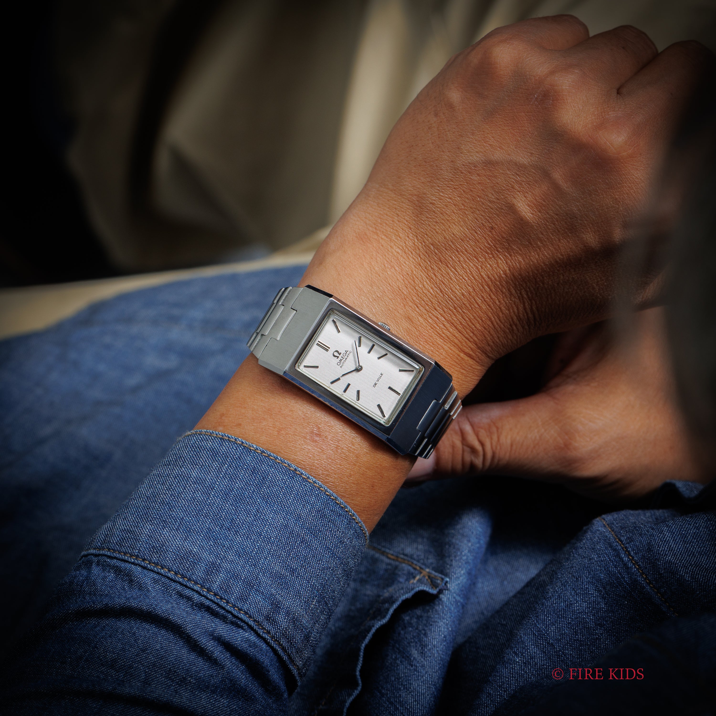 オメガ デ・ヴィル 1972年製 レクタンギュラーケース Ref.155.007 自動巻 純正ブレス付き