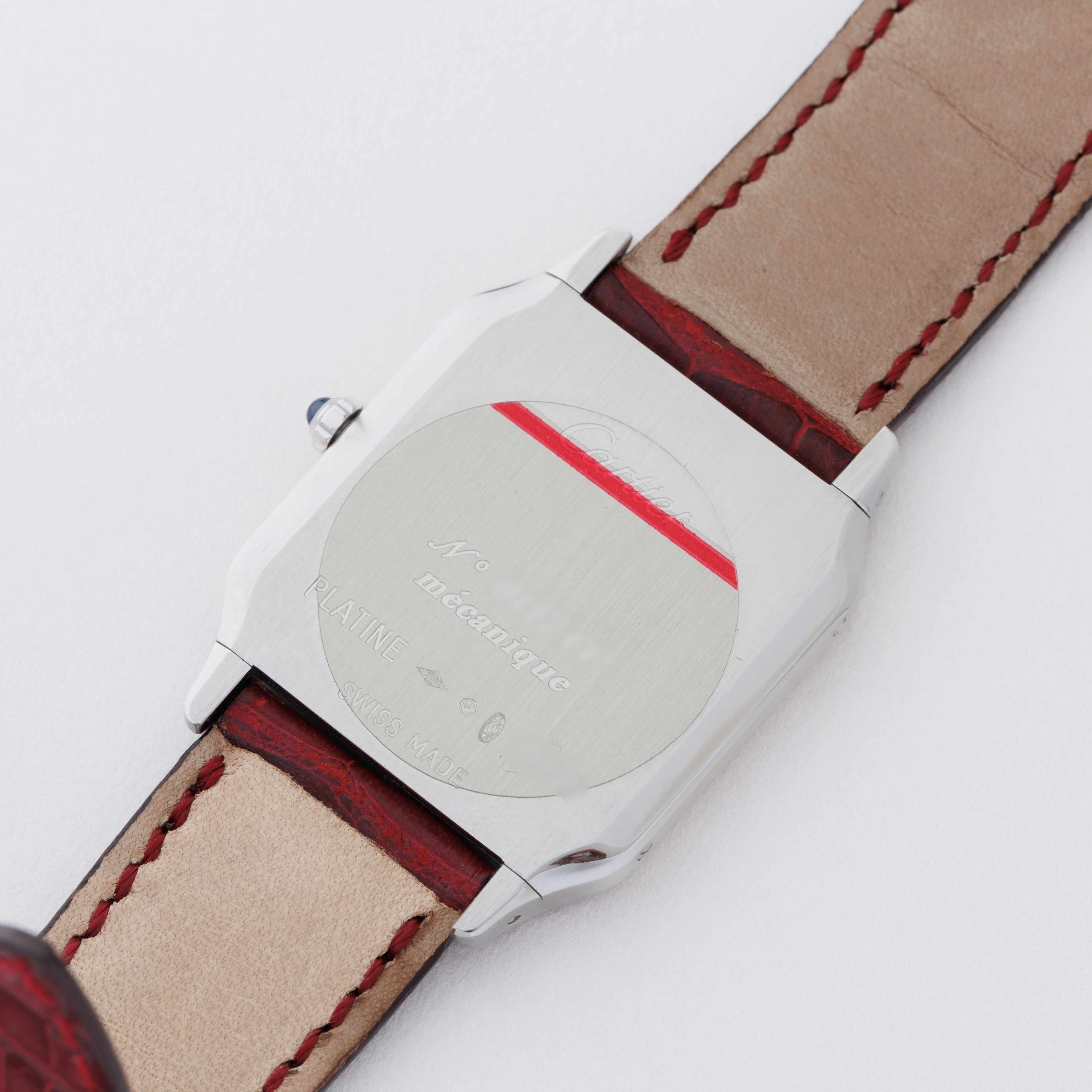 カルティエ サントス デュモン 2000年製 Ref.W1528251 CPCP エクストラフラット プラチナケース 箱、ギャラ付き