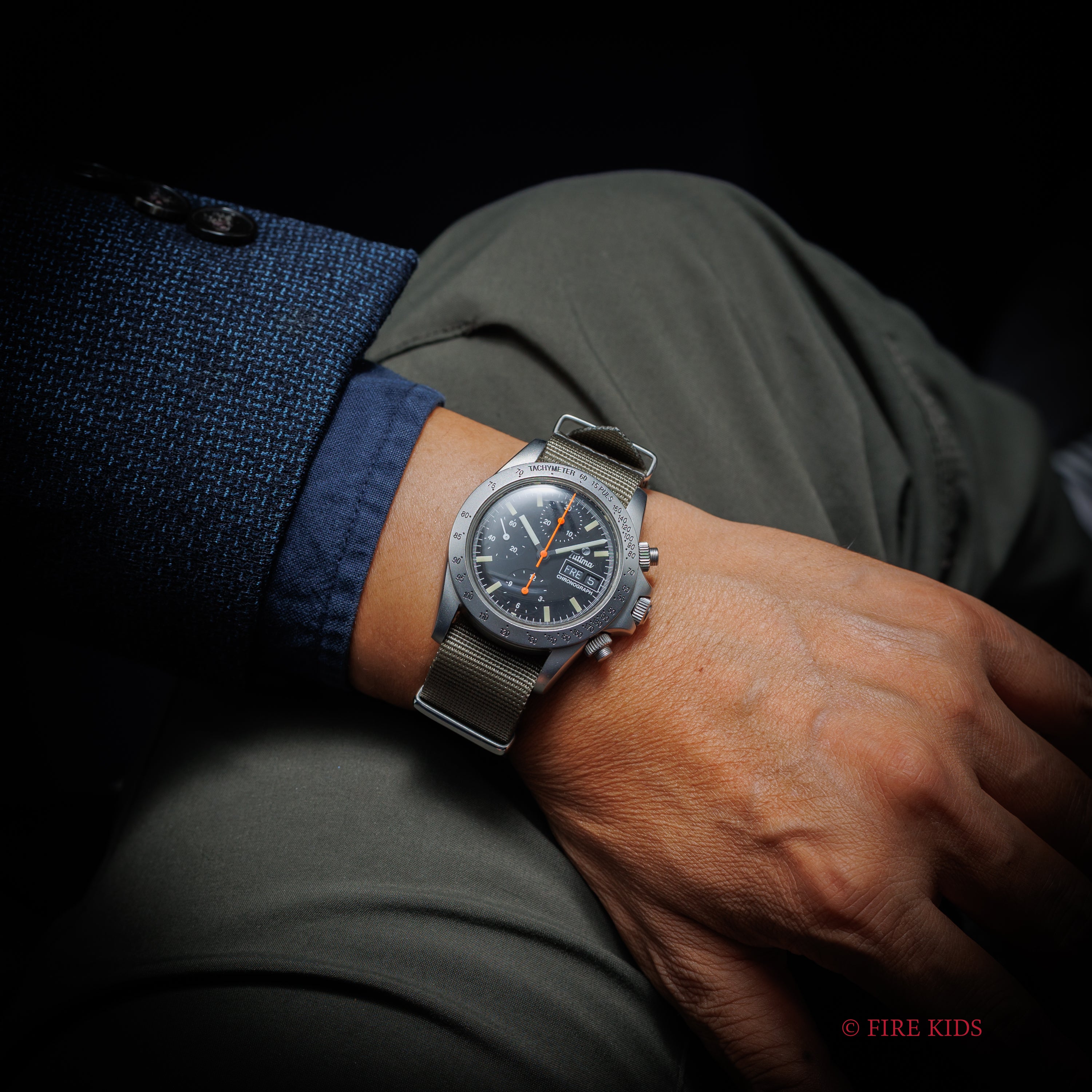 チュチマ 自動巻クロノグラフ 1990年代製 ドイツ製 ドイツ語曜日表記 Cal.7750 ねじ込みリューズ、プッシャー