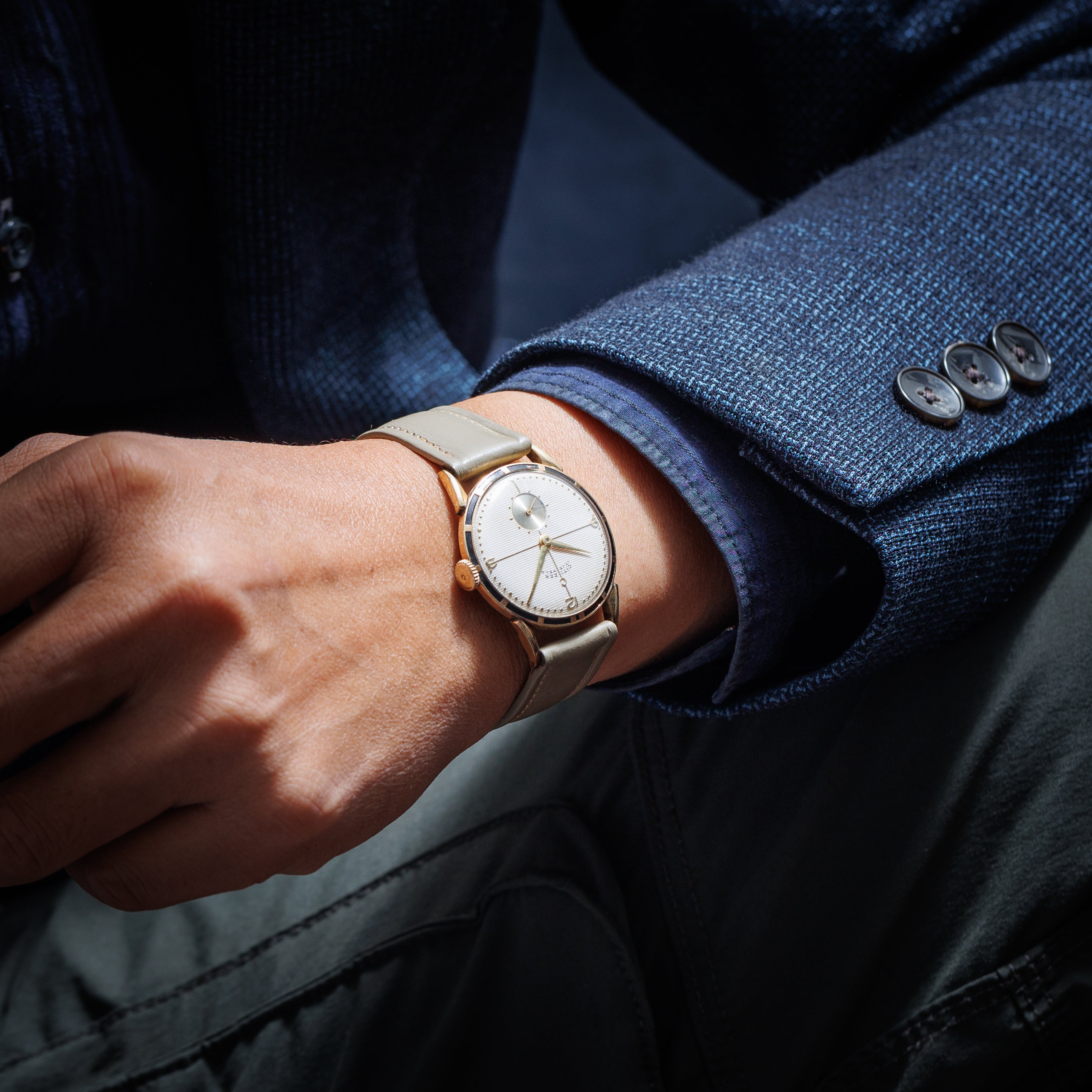 シチズン スモールセコンド 1951年製 14K金張り 純正革ベルト、純正尾錠付き