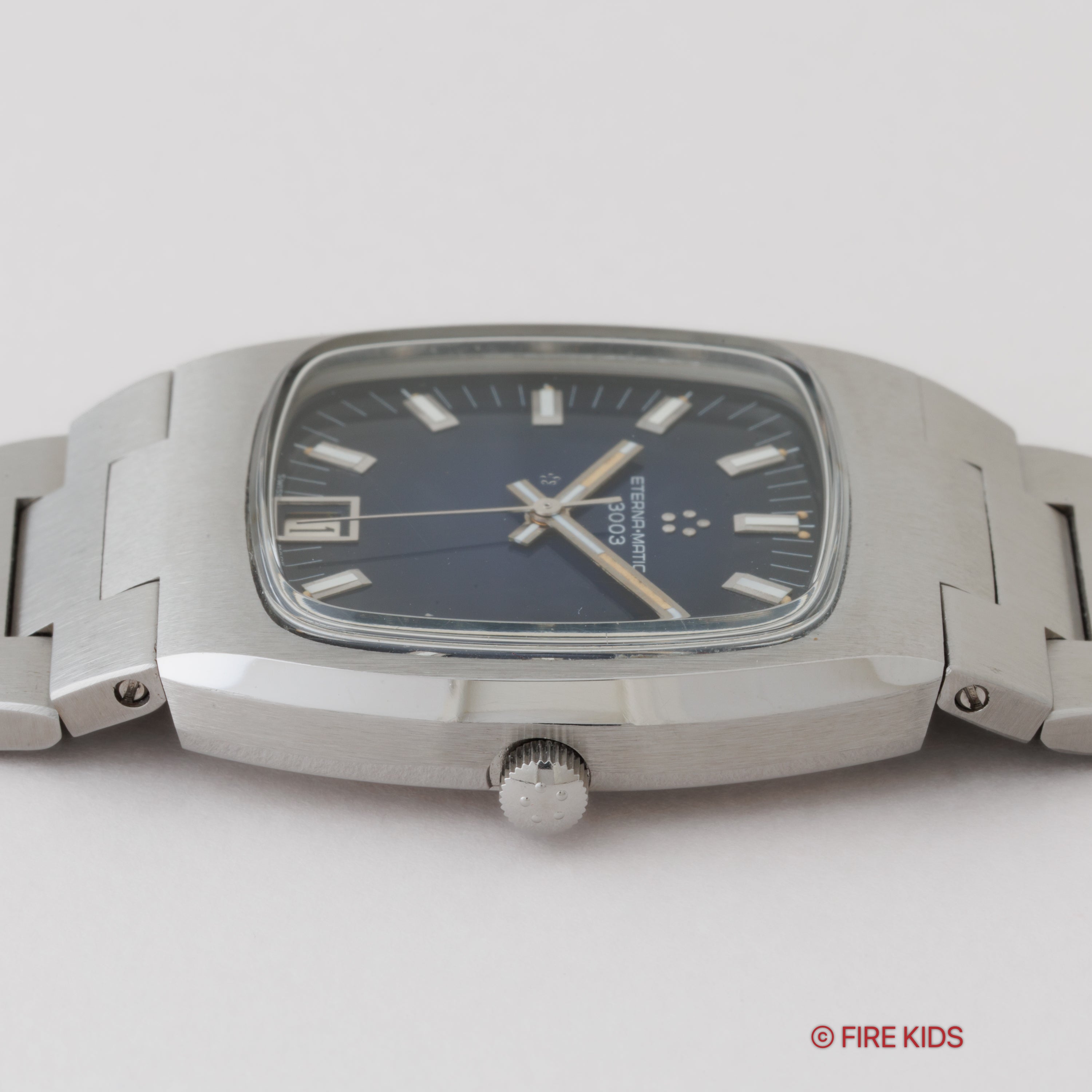 エテルナ マチック3003 1970年代製 TVスクリーンブルーダイヤル 薄型自動巻 純正ブレス