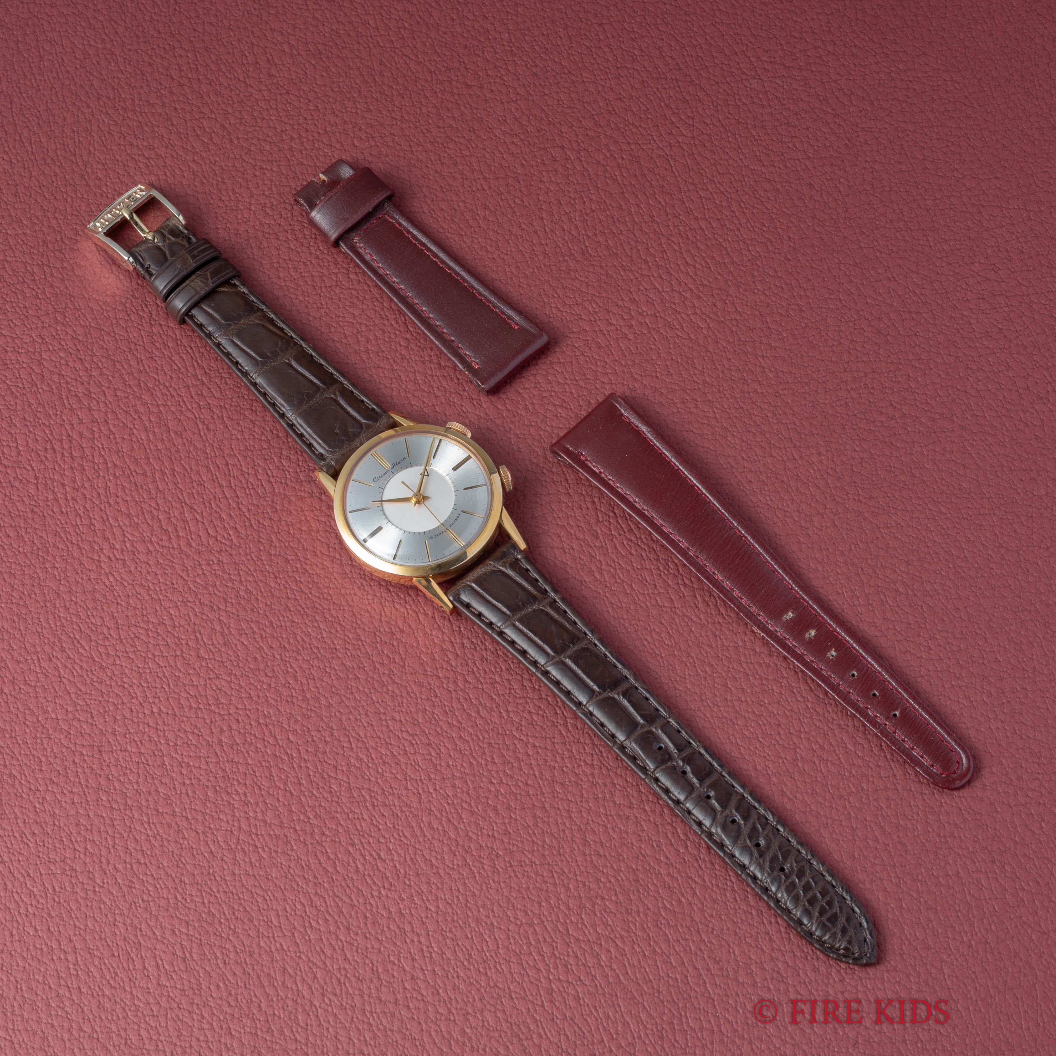 シチズン アラーム 手巻き 1950年代製 ジャガールクルトフェイス 初期 純正尾錠、箱付き