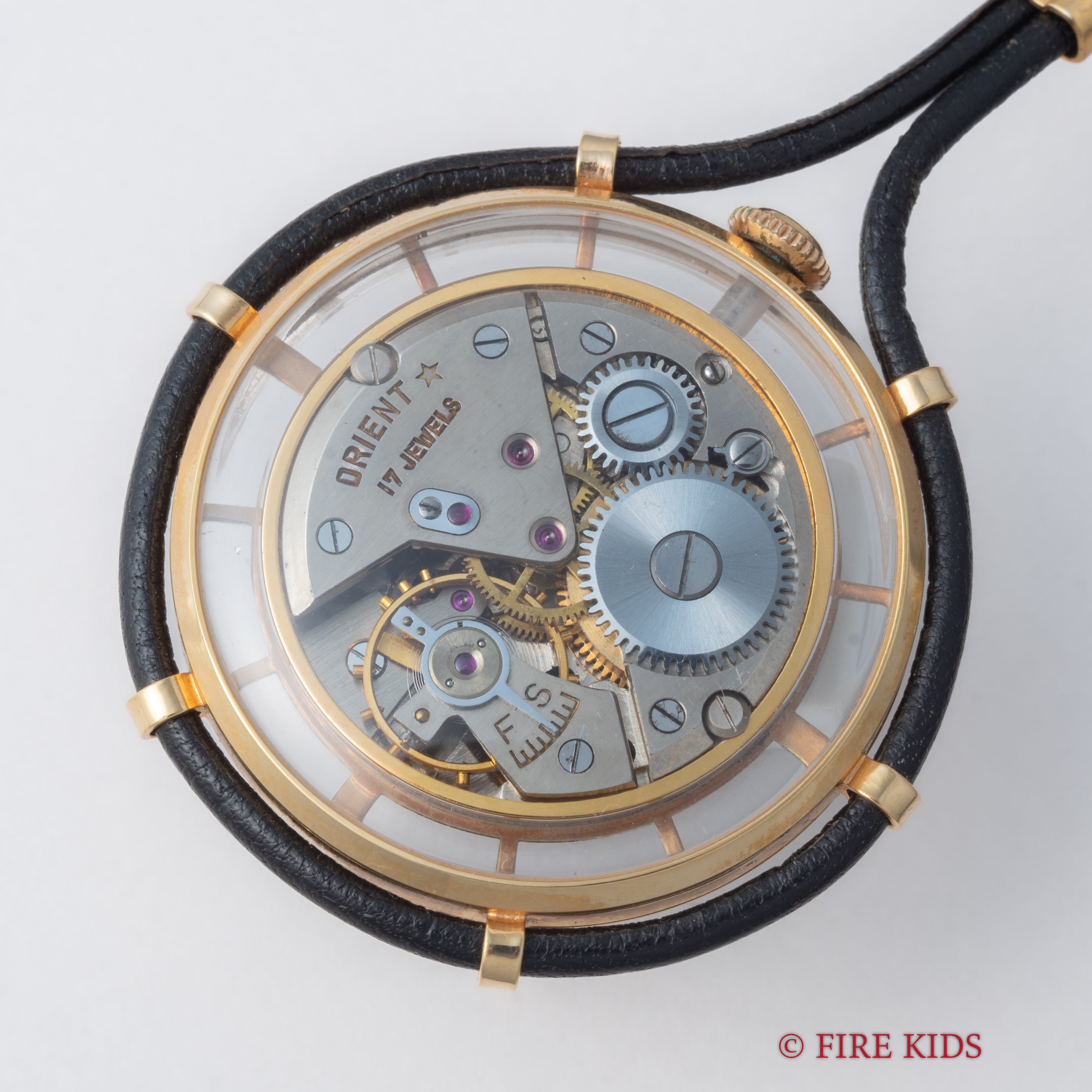 オリエント スター ポケットウォッチ 1950年代製 裏蓋スケルトン 手巻 タグ付き美品