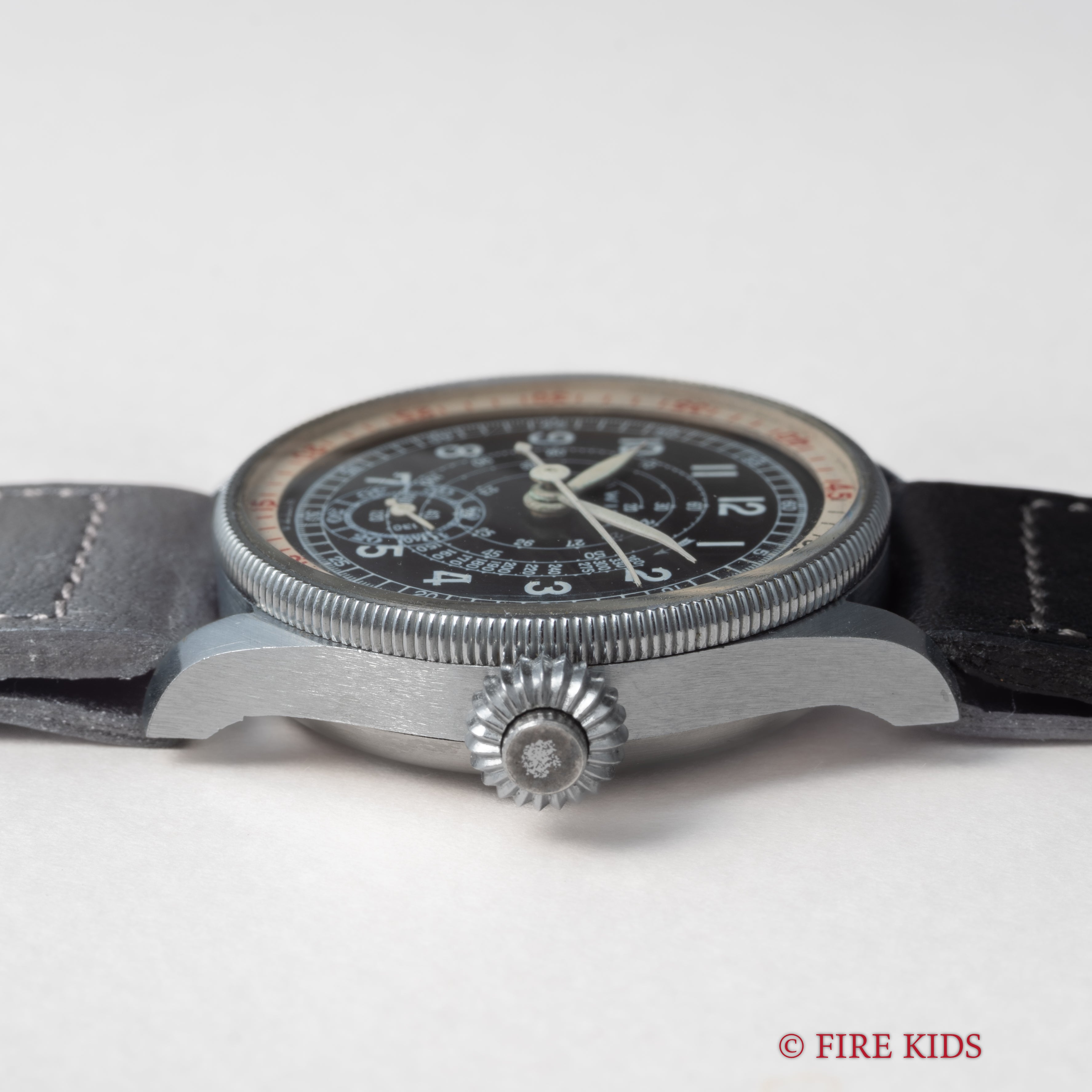 WISA ワンプッシュクロノグラフ スネイルタキメーター 1940年代製 ヴィーナス103 回転ベゼル ベビークロノ