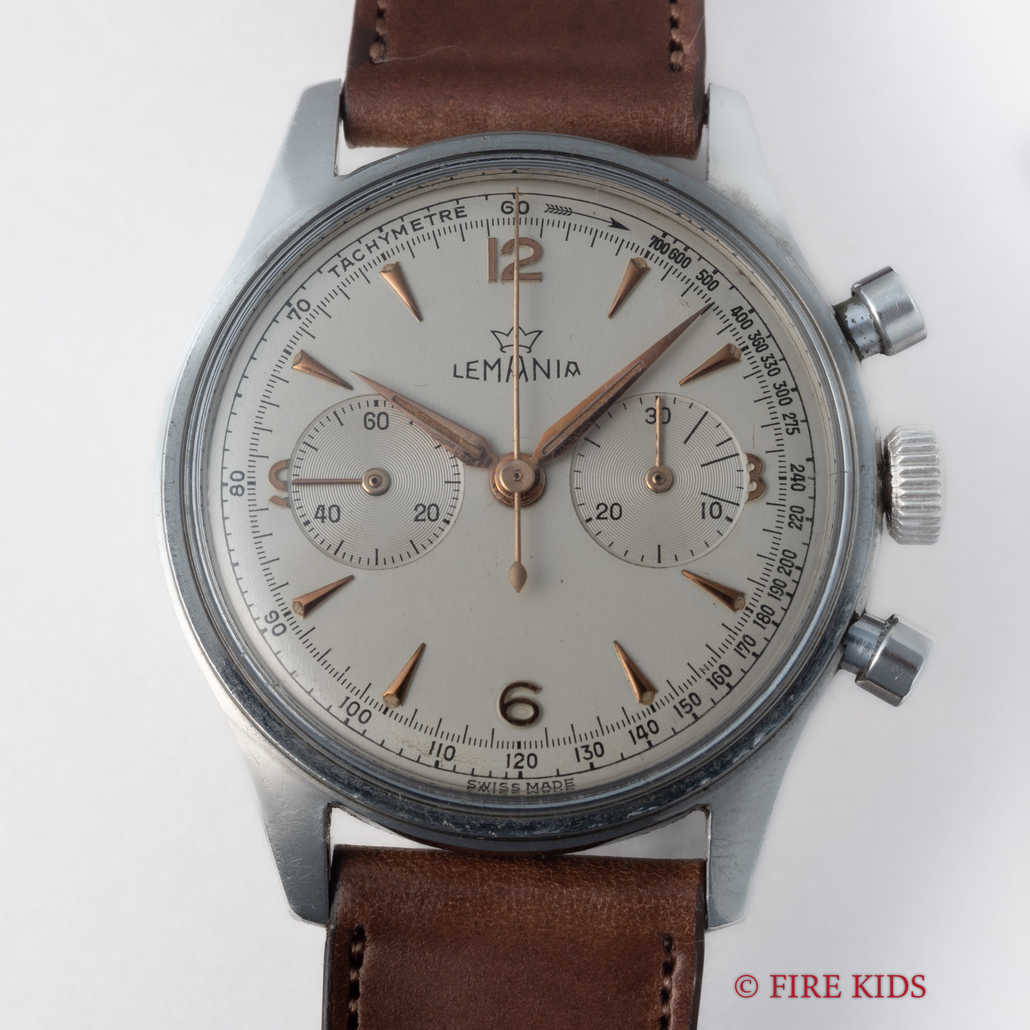 レマニア 1950年代製 2レジスタークロノグラフ Cal.27CH 手巻き