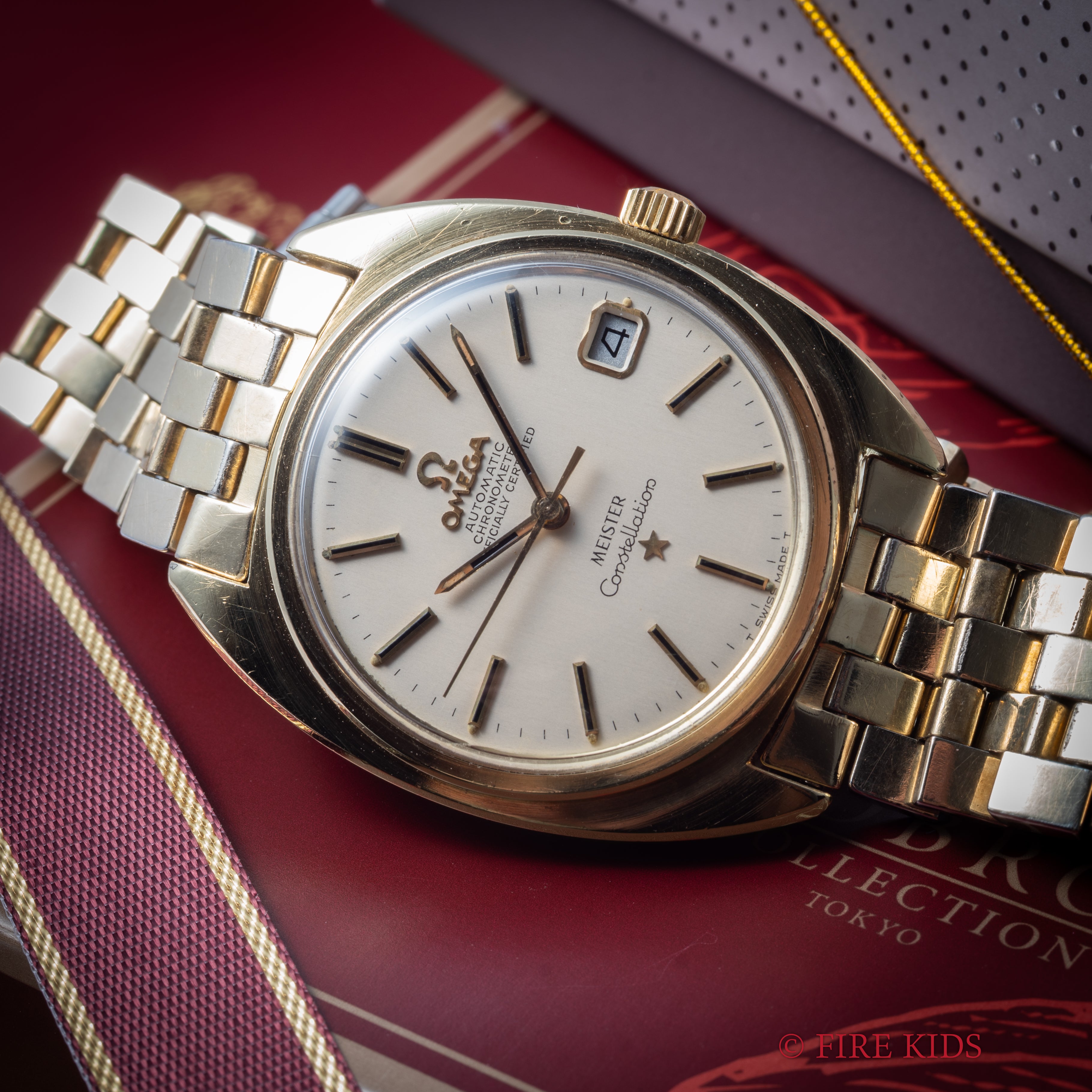 オメガ コンステレーション Cライン前期 マイスターWネーム トップゴールド 1969年製 ジェンタデザイン Ref.168017SP 純正ブレスレット付き