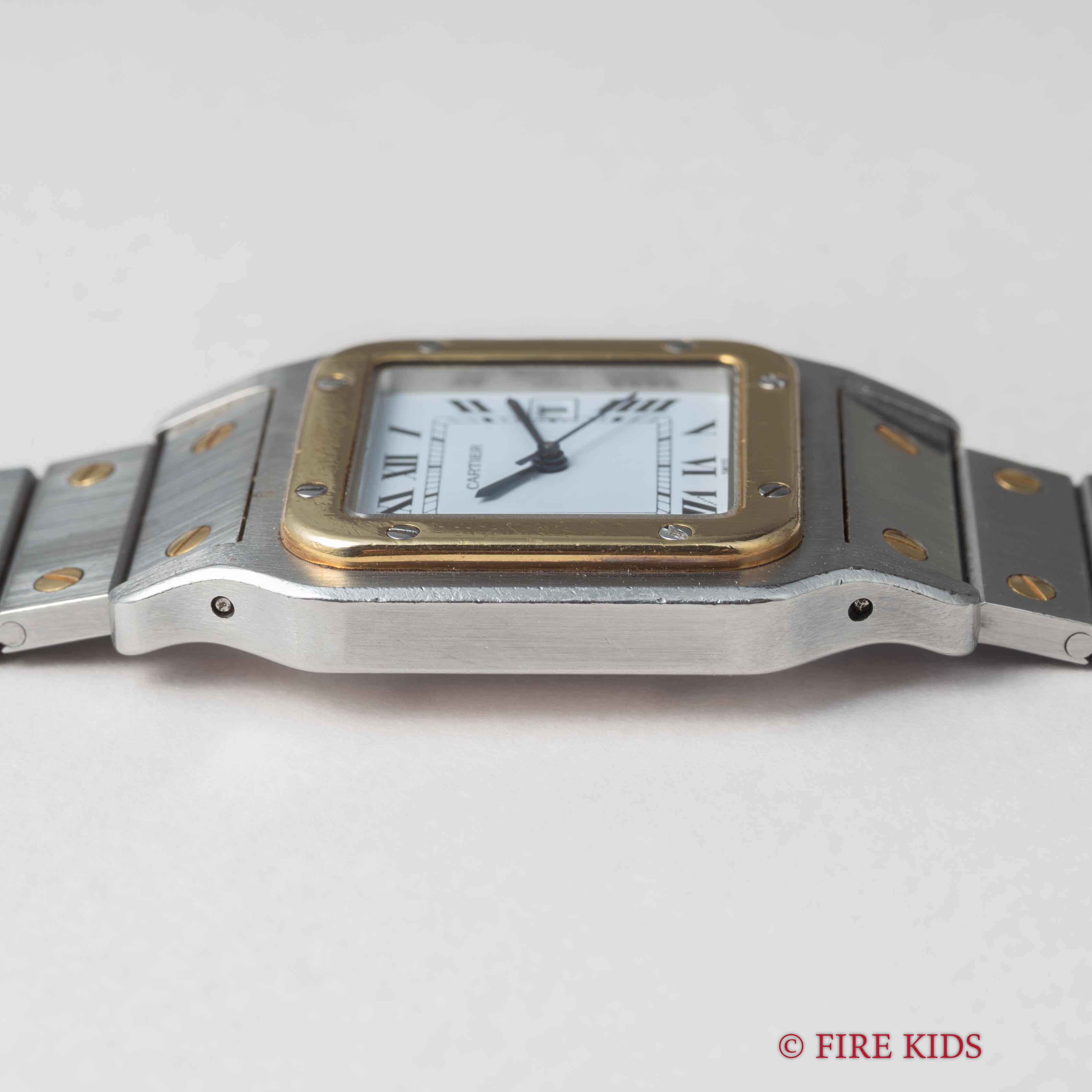 カルティエ サントス LMサイズ コンビ 自動巻き 1980年代製 ホワイトローマンダイヤル