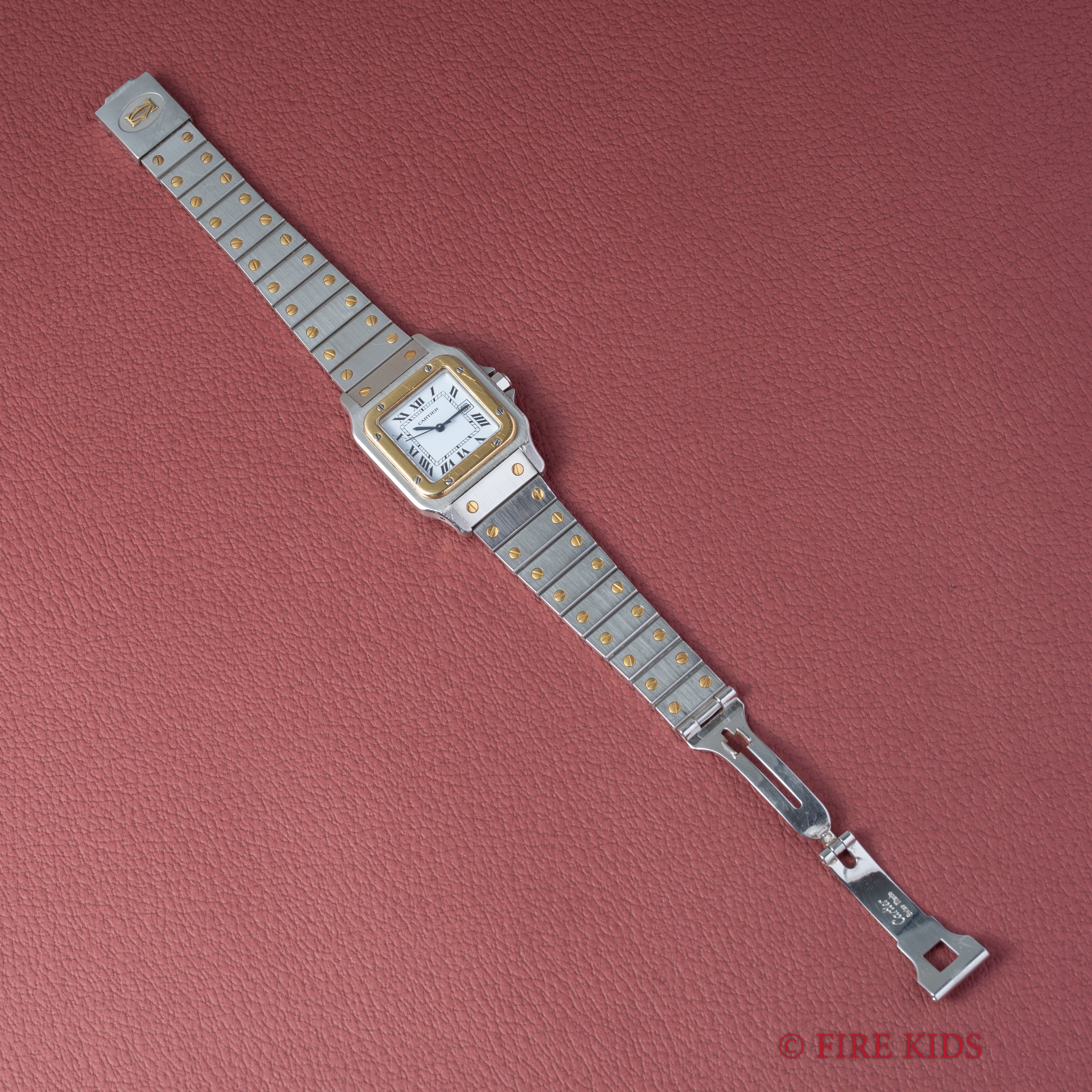 カルティエ サントス LMサイズ コンビ 自動巻き 1980年代製 ホワイトローマンダイヤル