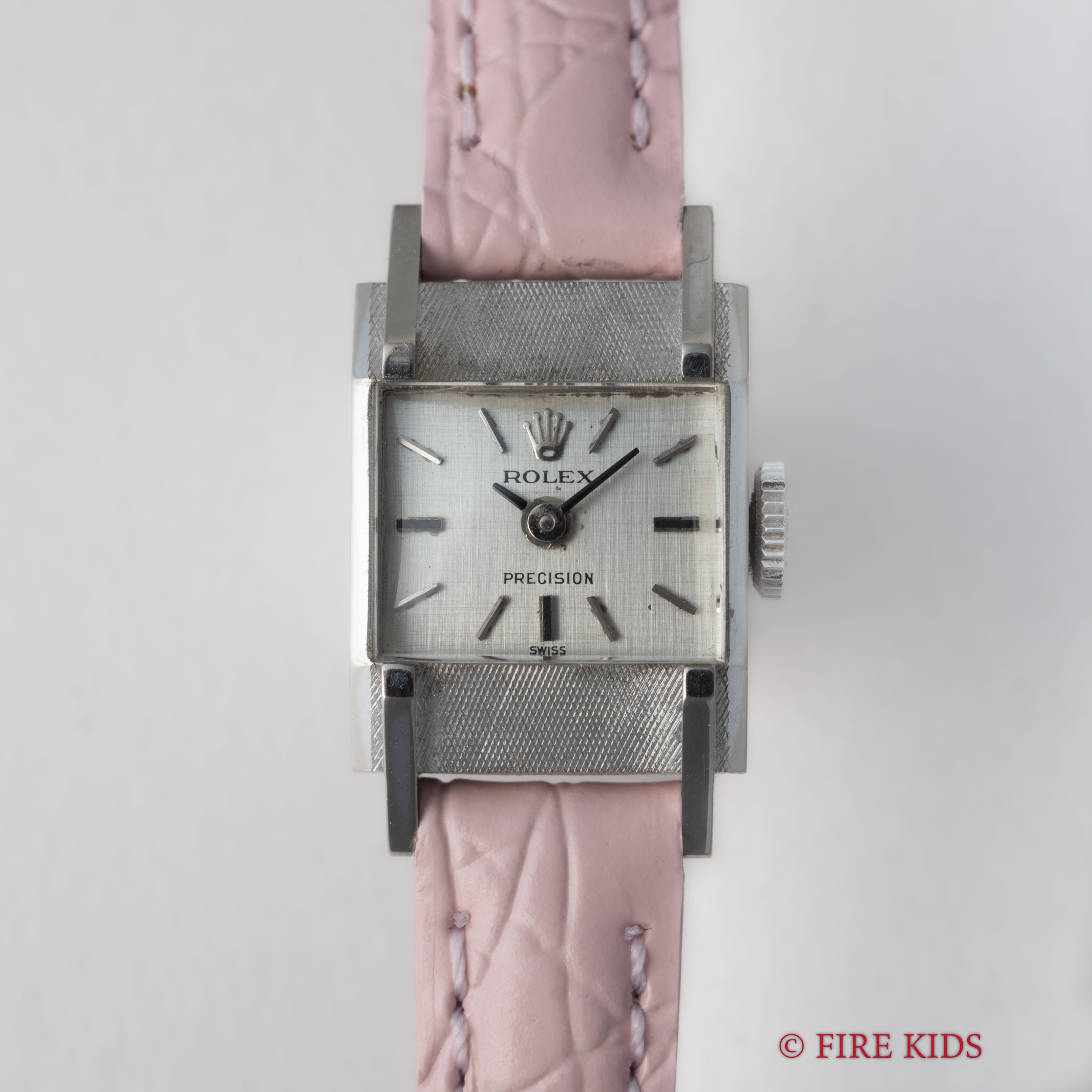 ロレックス レディース 1973年製 18金無垢ホワイトゴールドスクエアケース 純正尾錠付き 手巻き