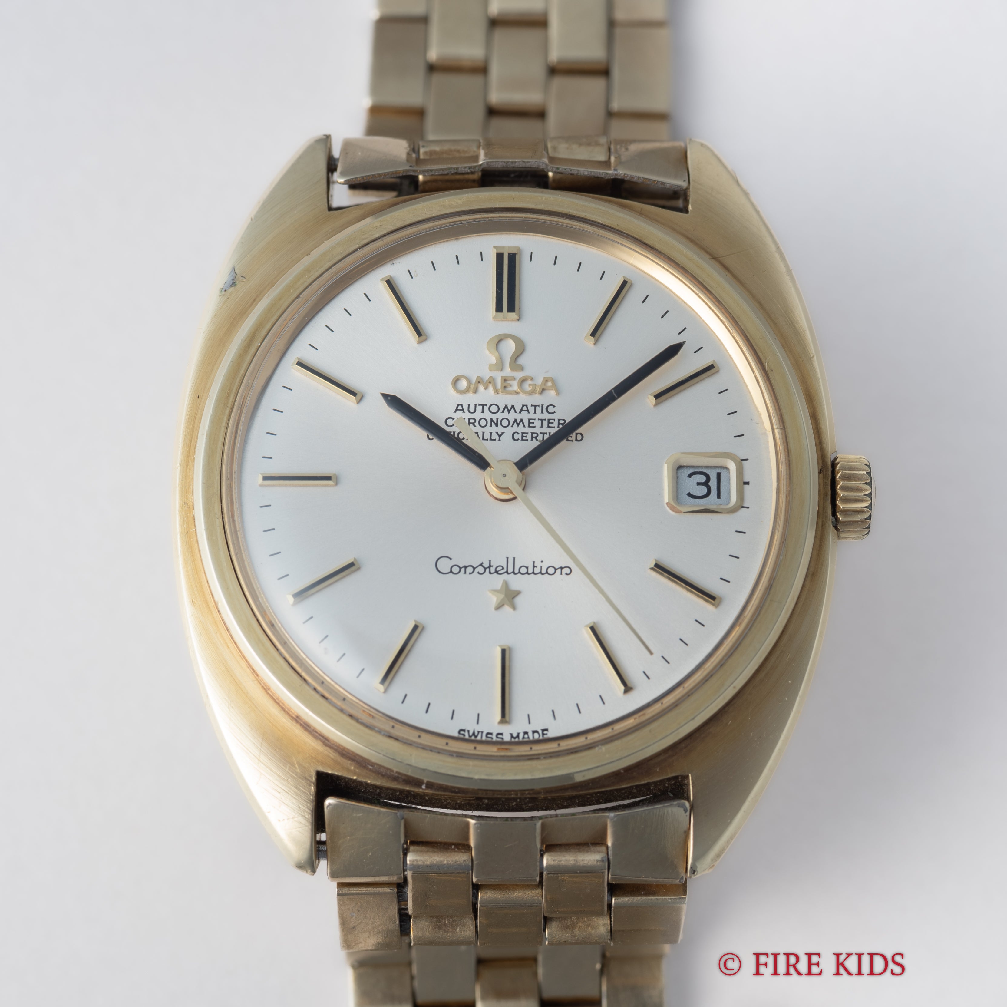 オメガ コンステレーション 金張り 1969年製 ジェンタデザイン Ref.168.017SP 純正ブレスレット付き