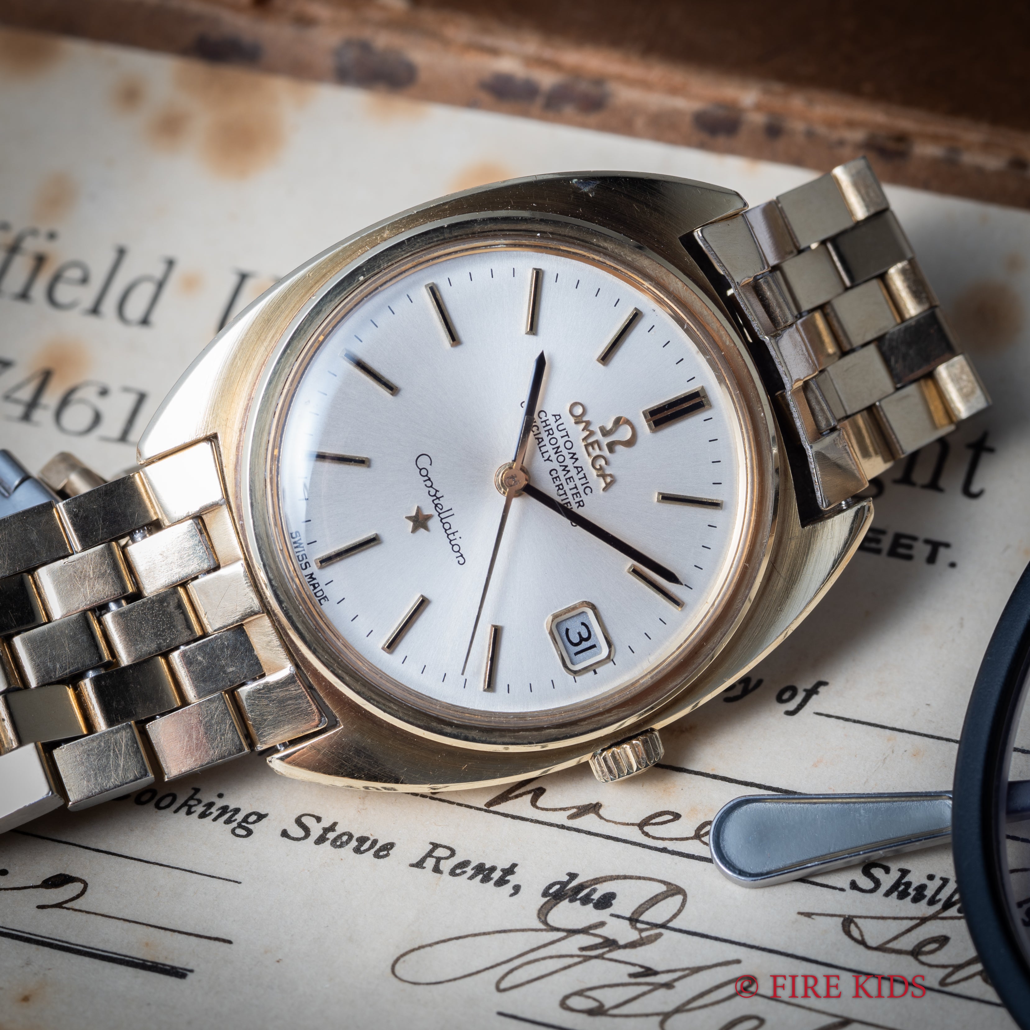 オメガ コンステレーション 金張り 1969年製 ジェンタデザイン Ref.168.017SP 純正ブレスレット付き