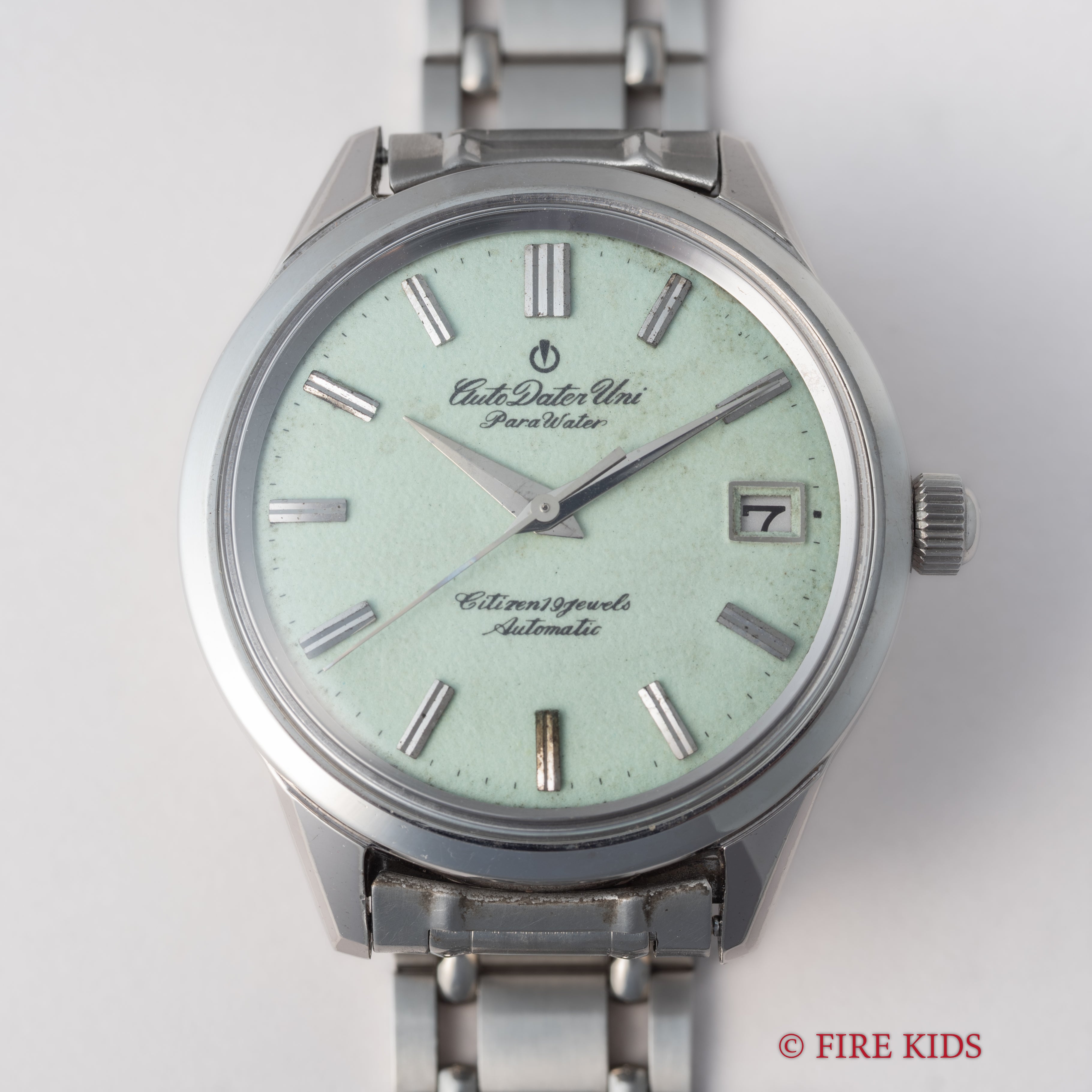 シチズン オートデーター ユニ 1964年製 Ref.AU140801 ペールグリーン夜光ダイヤル 純正ブレス