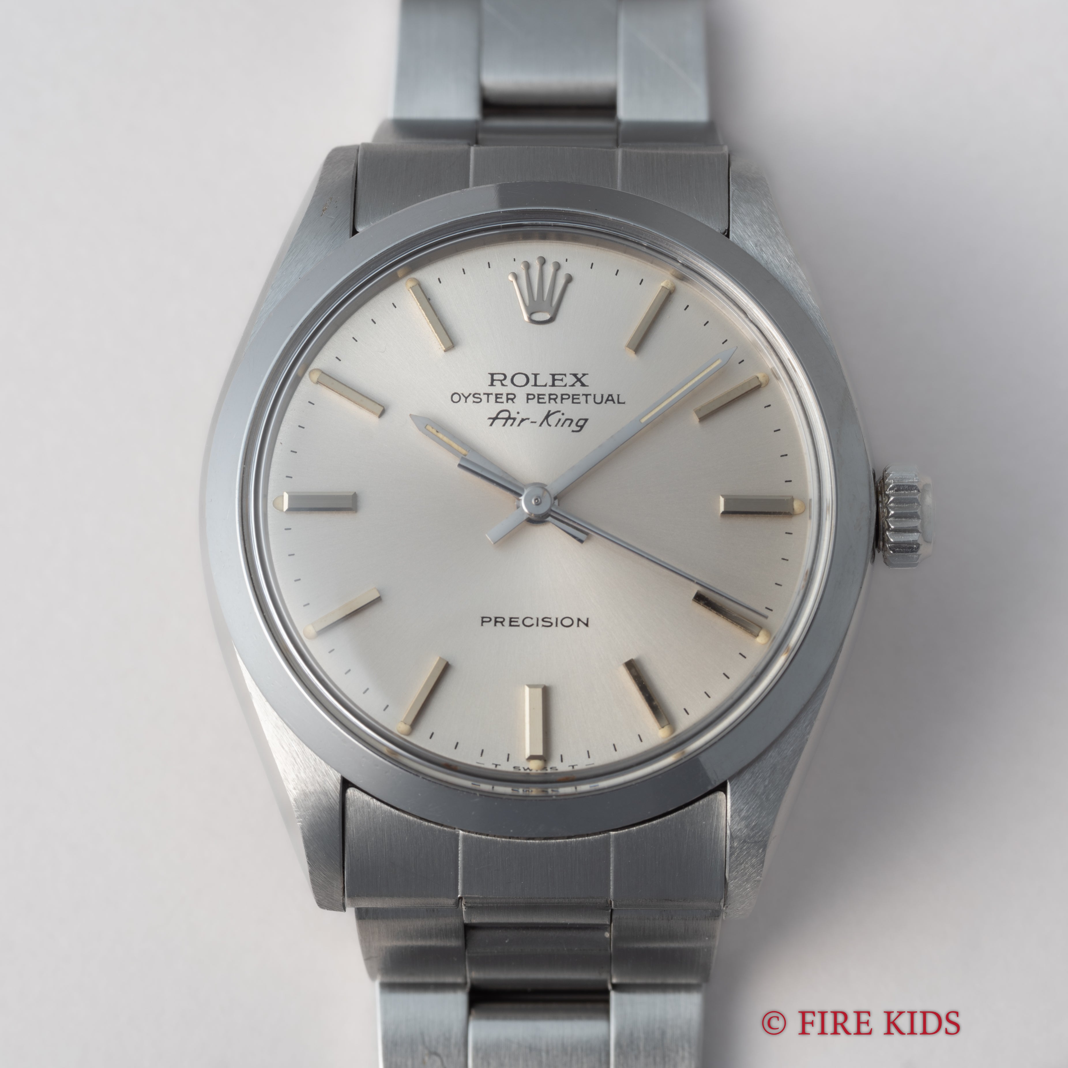 ロレックス エアキング 1983年製 シルバーダイヤル Ref.5500 自動巻ノンデイト 箱 ギャラ