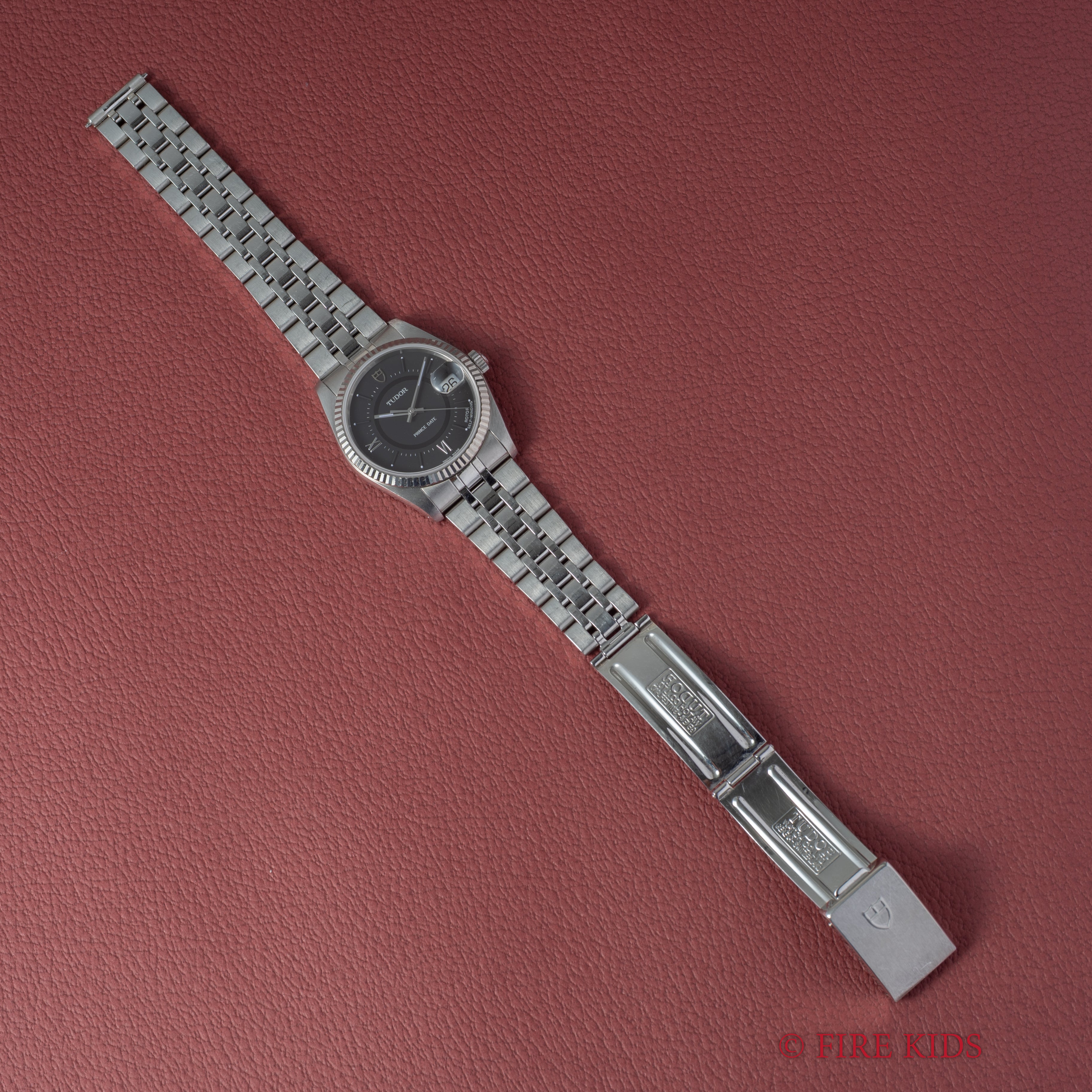 チューダー プリンスデイト 2002年製 Ref.74034 ブラックローマンダイヤル 自動巻 WGベゼル 純正ブレス