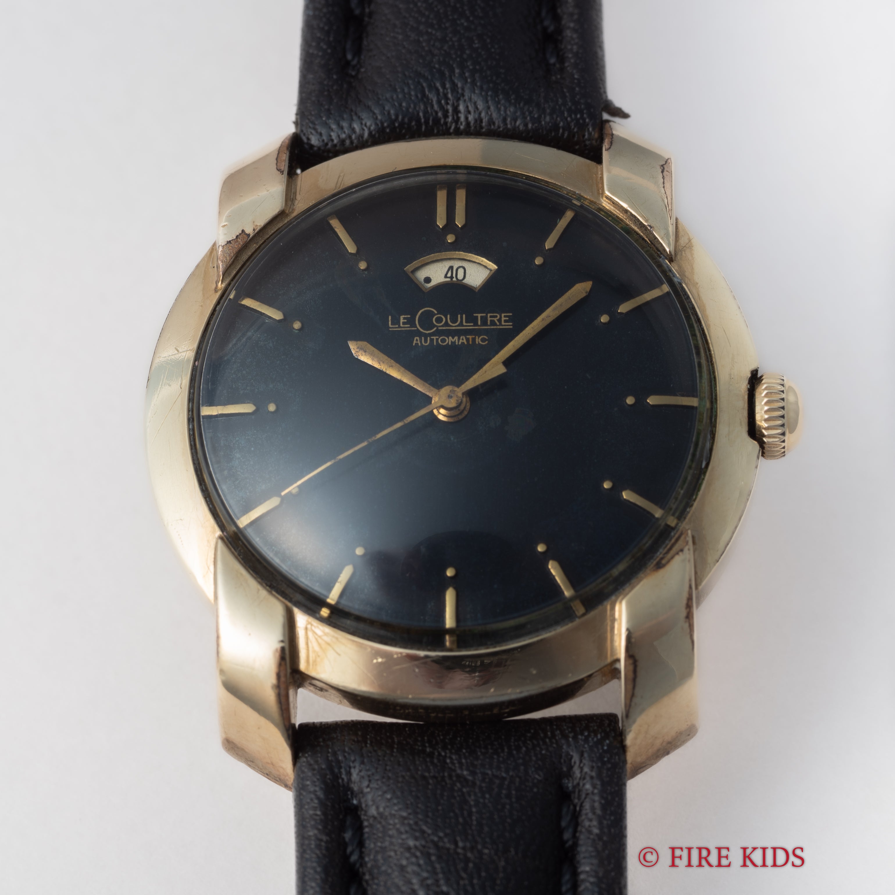 ルクルト インジケーター ブラックミラーダイヤル 1950年代製 10KGF バンパー式自動巻 スクリューバック