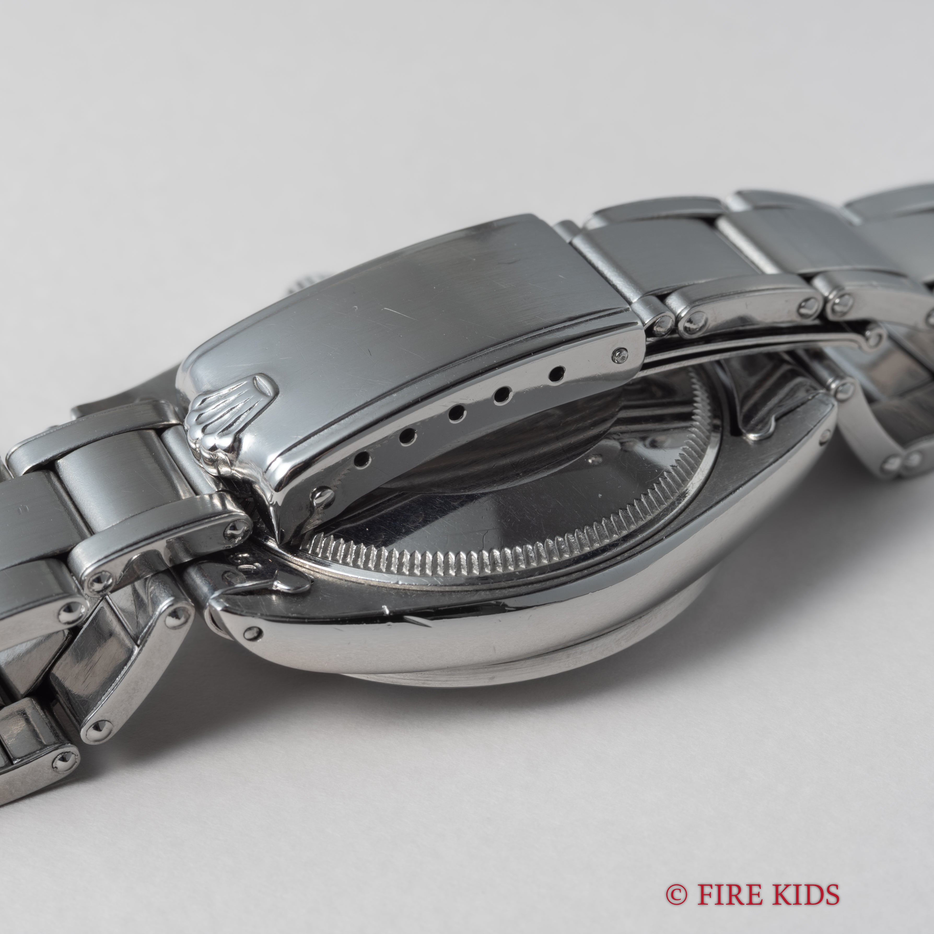 ロレックス オイスターパーペチュアル エンジンターンドベゼル 1967年製 Ref.1007 ノンデイト 純正リベットブレス