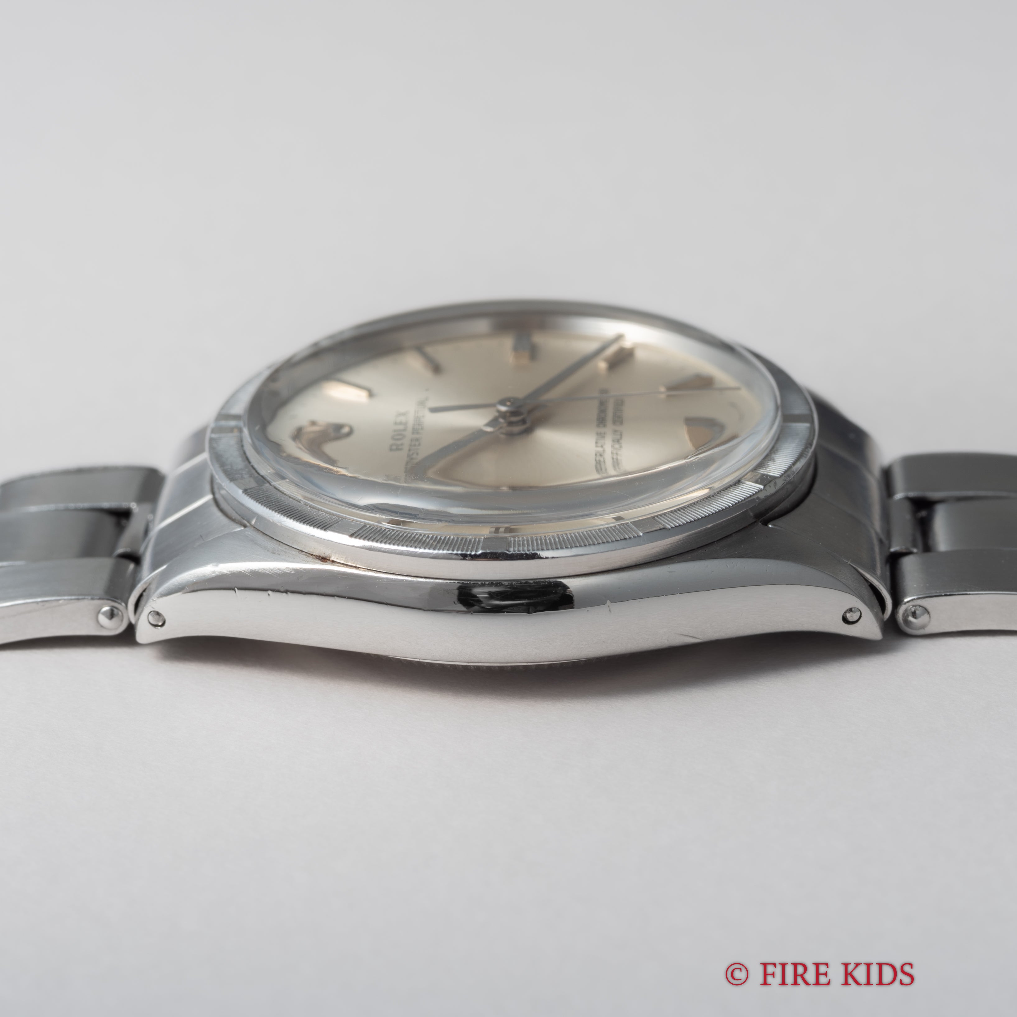 ロレックス オイスターパーペチュアル エンジンターンドベゼル 1967年製 Ref.1007 ノンデイト 純正リベットブレス