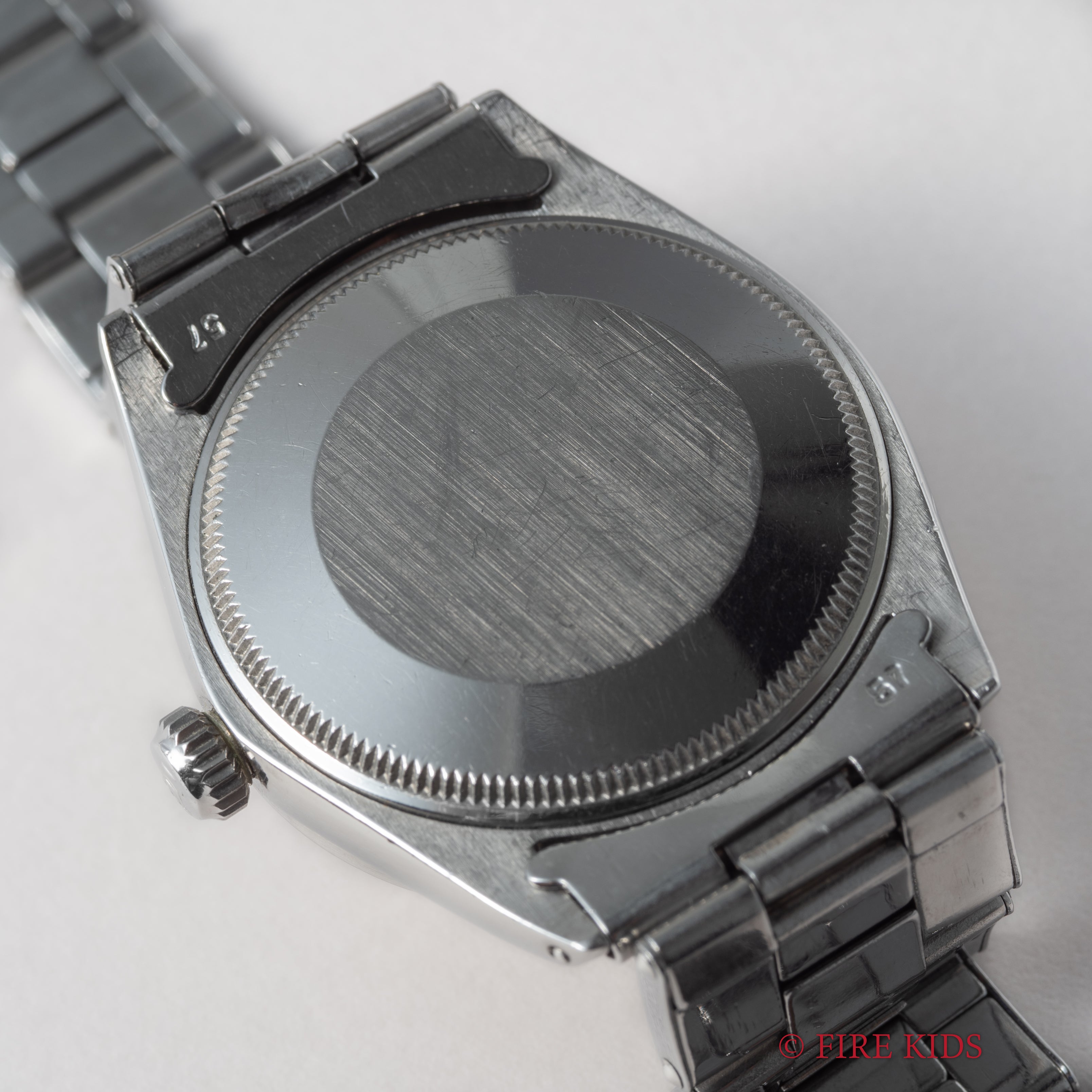 ロレックス オイスターパーペチュアル エンジンターンドベゼル 1967年製 Ref.1007 ノンデイト 純正リベットブレス