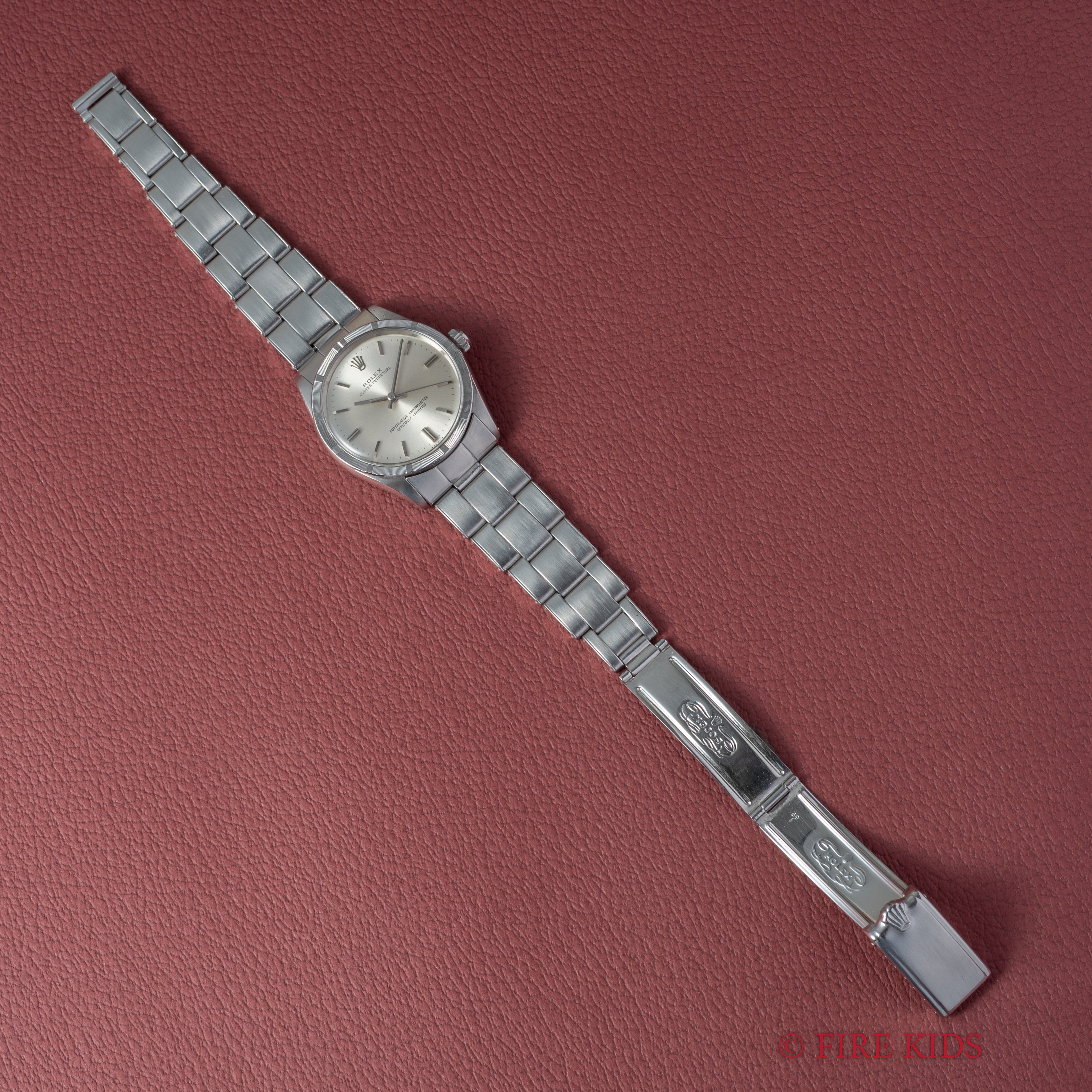 ロレックス オイスターパーペチュアル エンジンターンドベゼル 1967年製 Ref.1007 ノンデイト 純正リベットブレス