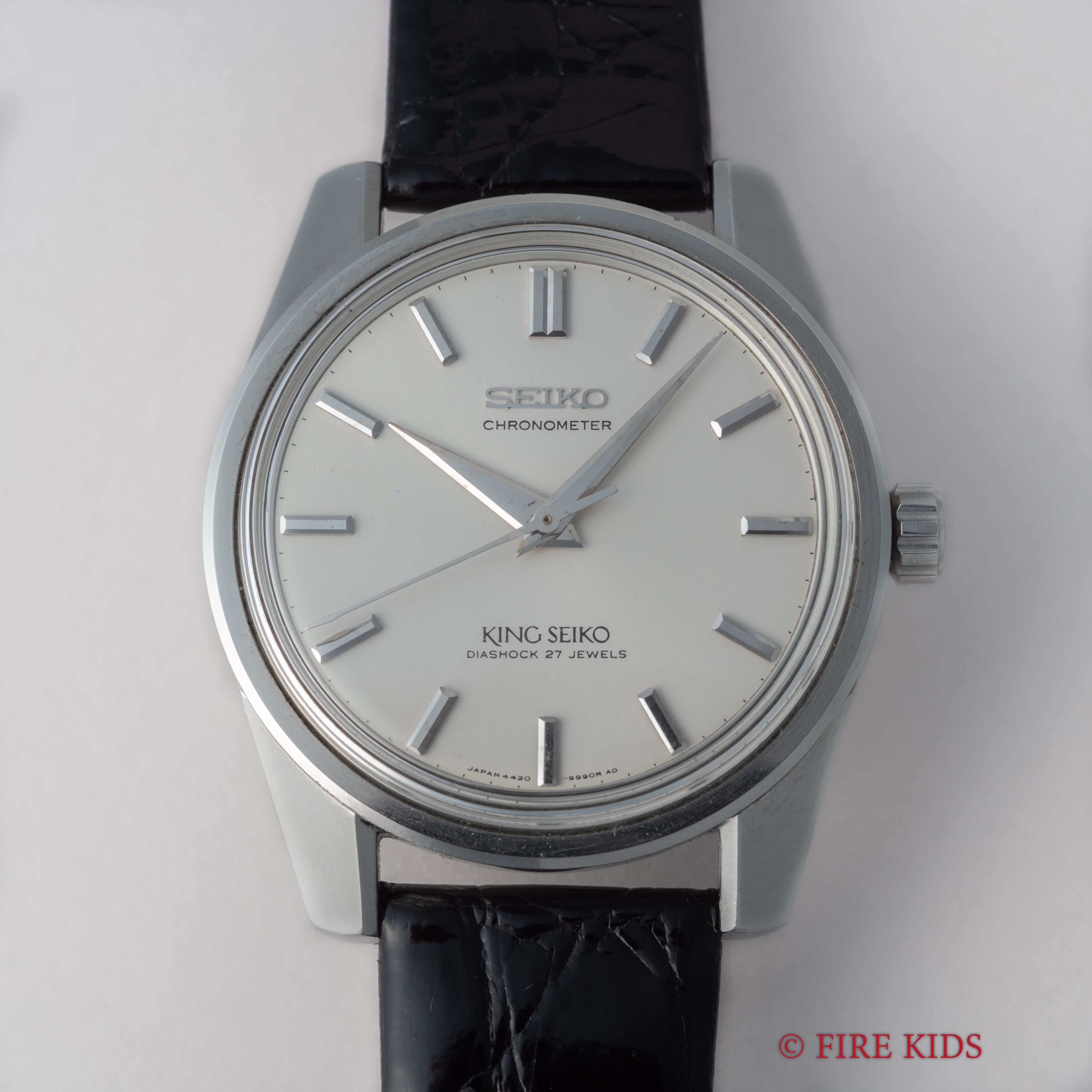 キングセイコー クロノメーター 後期 1965年製 Ref.4420-9990 獅子メダル ロービート手巻き 裏スケ 純正裏蓋、純正尾錠付き