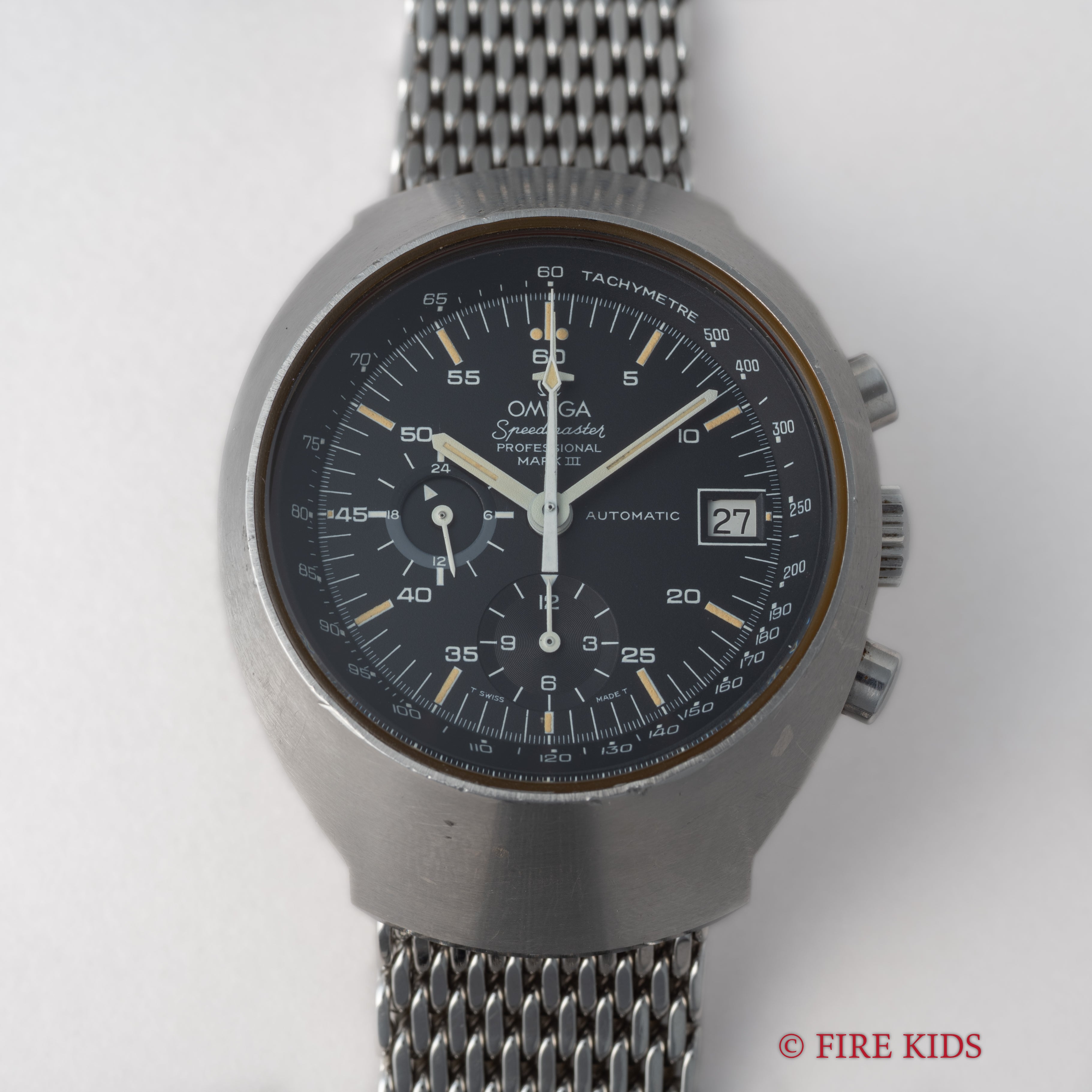 オメガ スピードマスター マーク3 1973年製 Ref.176.002 自動巻クロノグラフ Cal.1040 純正メッシュブレス