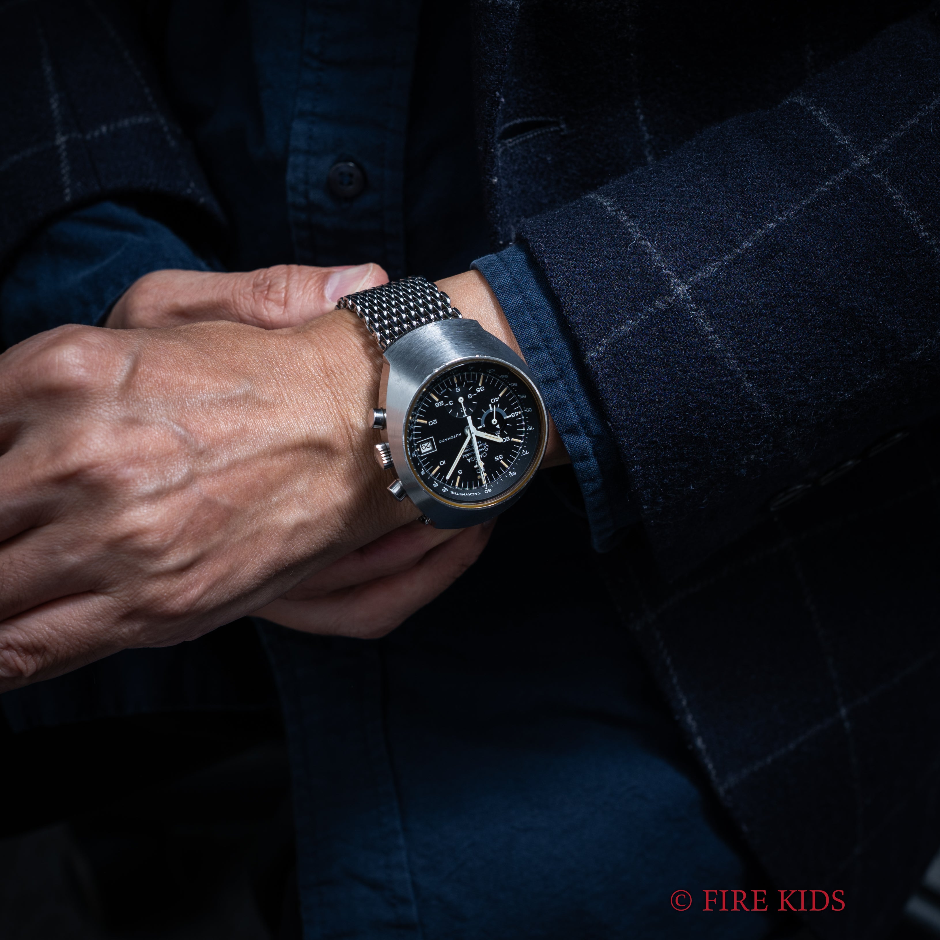 オメガ スピードマスター マーク3 1973年製 Ref.176.002 自動巻クロノグラフ Cal.1040 純正メッシュブレス