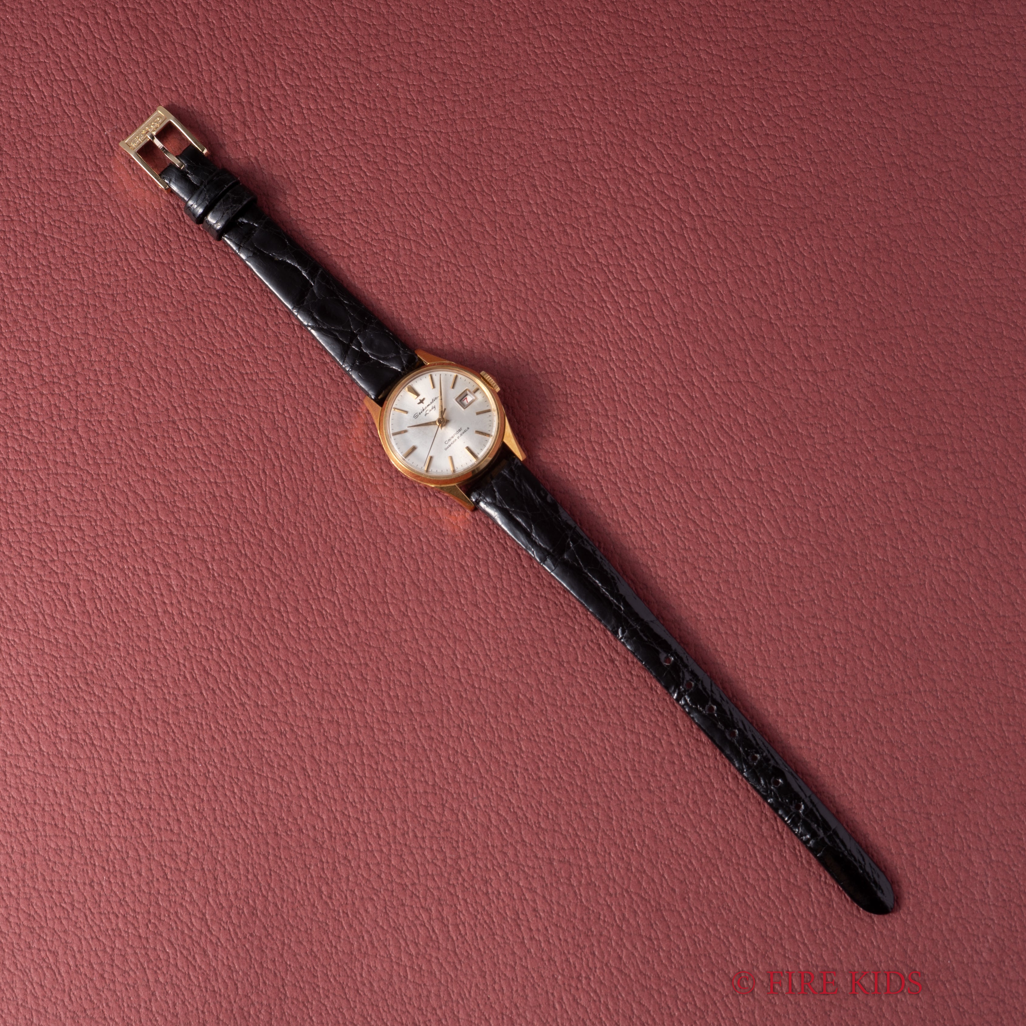 セイコー マチックレディ 1964年製 レディース 自動巻き 赤カレンダー 箱、タグ、純正尾錠付き