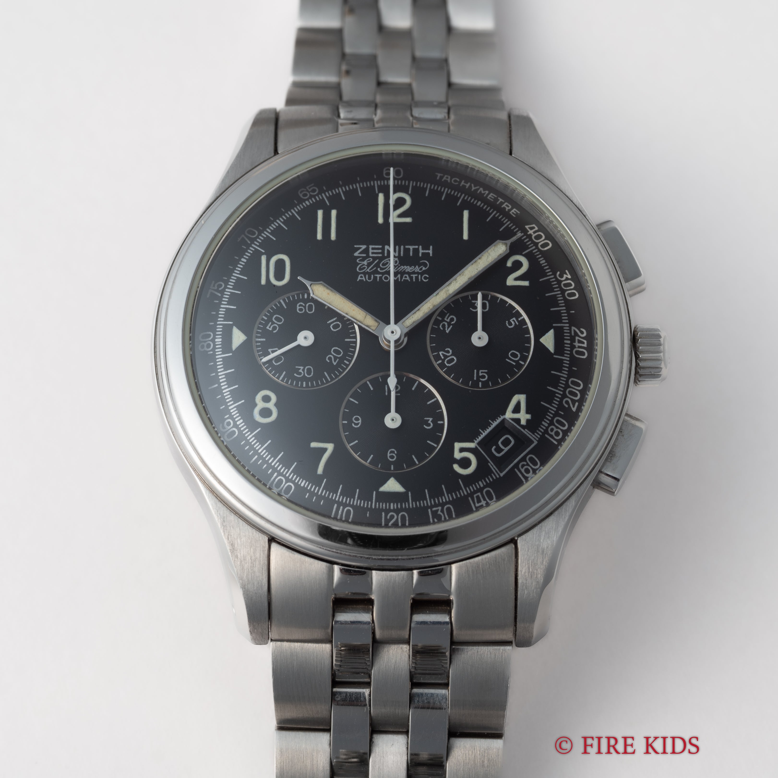 ゼニス クラス エル・プリメロ 1990年代製 自動巻クロノグラフ 裏スケルトン 純正ブレス