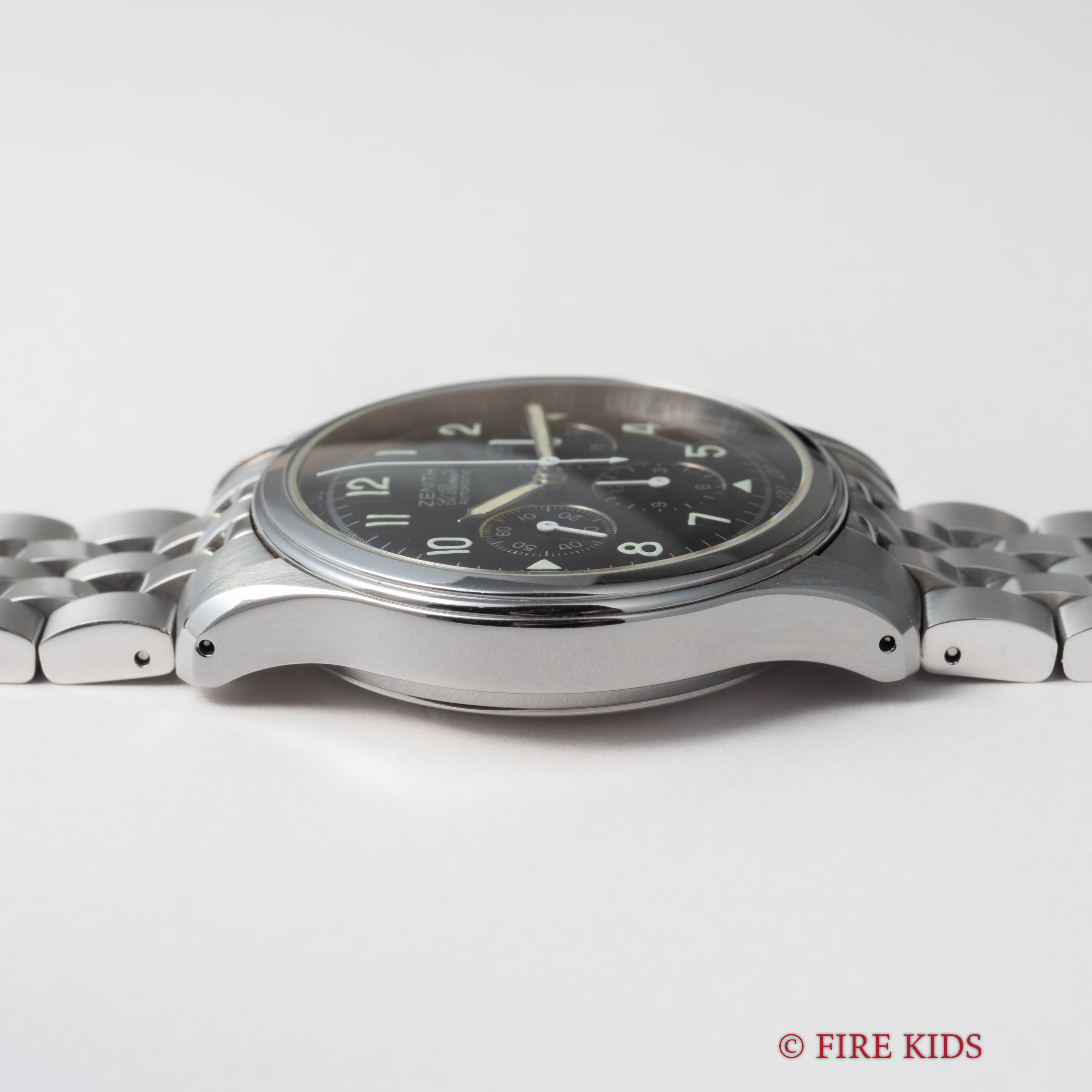 ゼニス クラス エル・プリメロ 1990年代製 自動巻クロノグラフ 裏スケルトン 純正ブレス