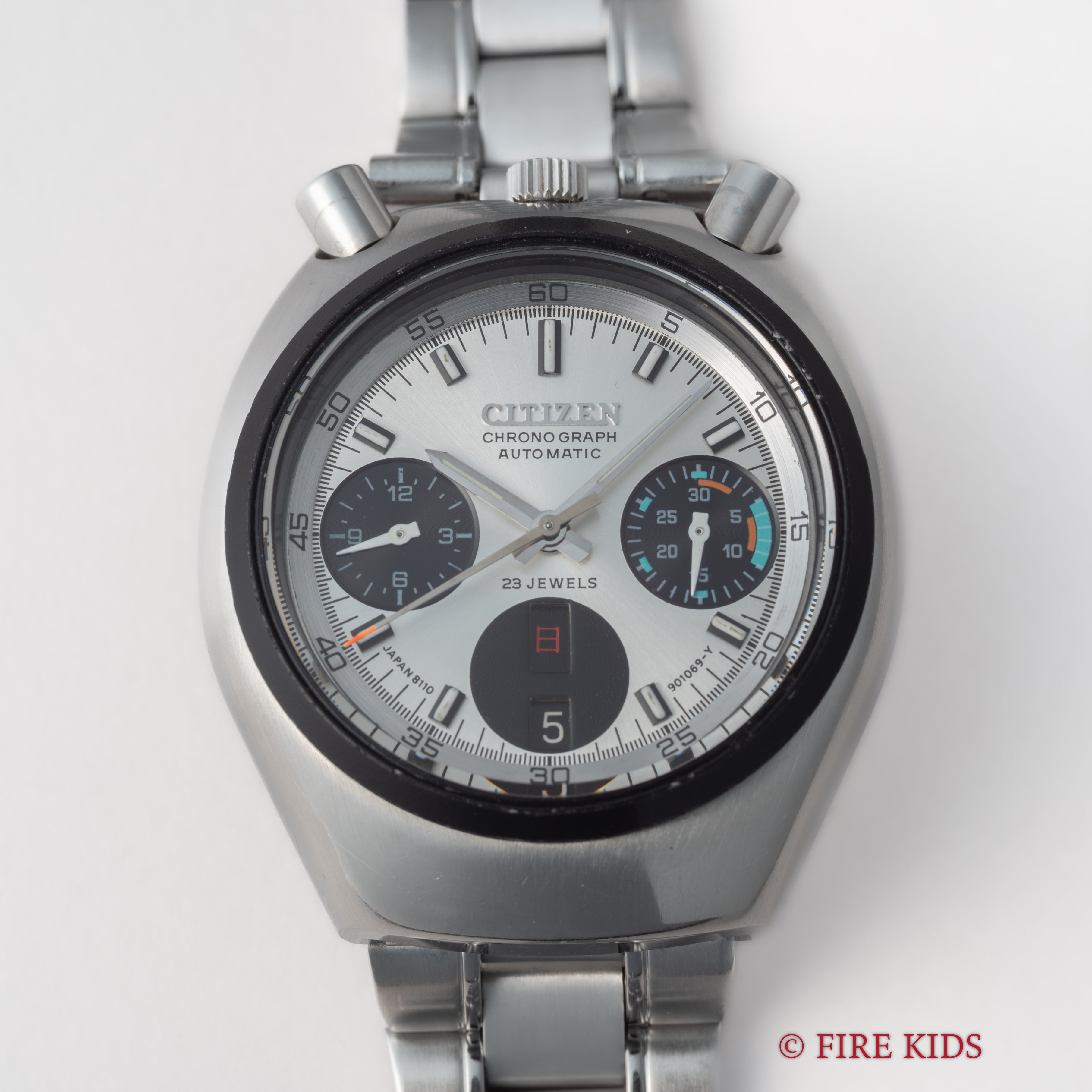 シチズン ツノクロノ チャレンジタイマー 1973年製 自動巻きクロノグラフ 社外ブレス