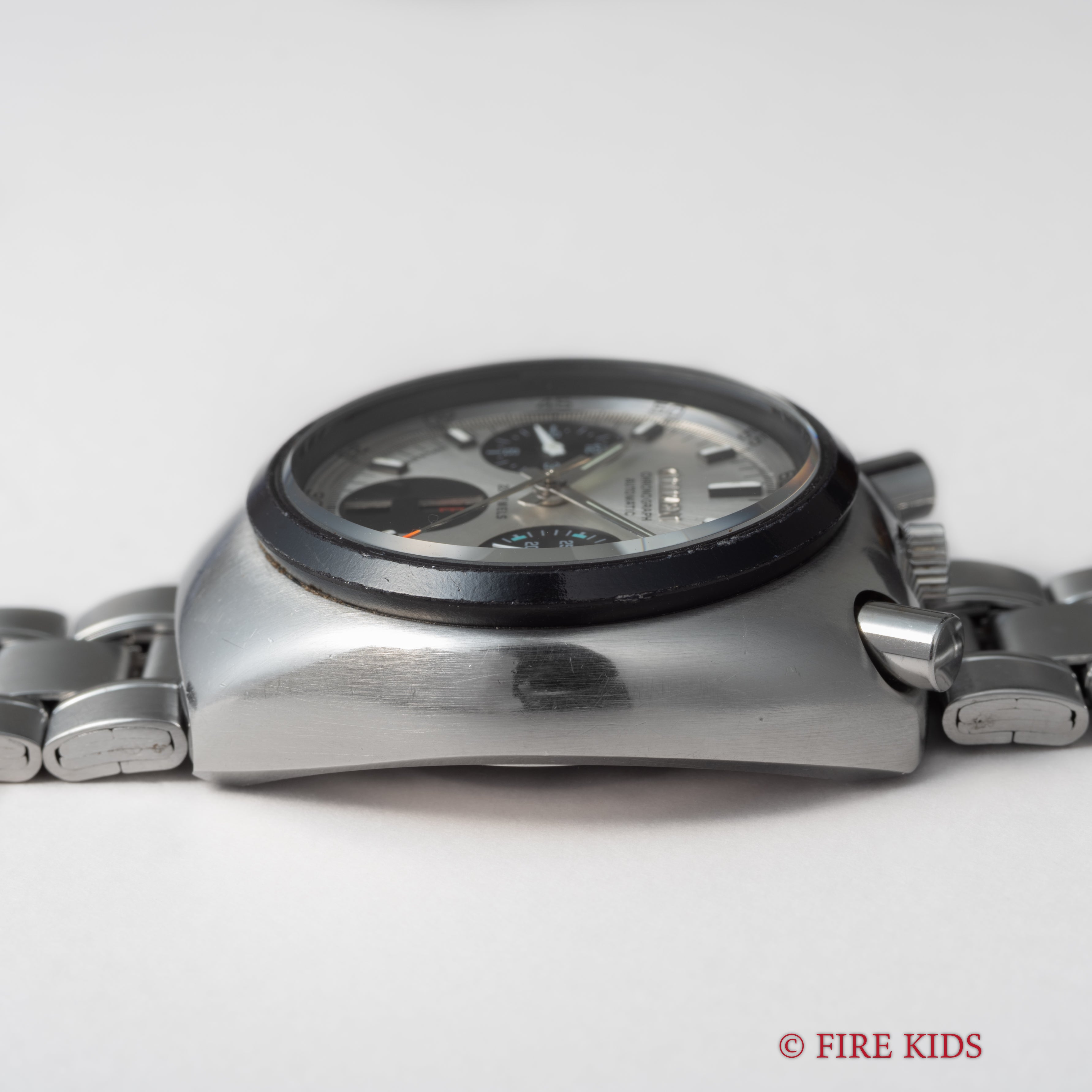 シチズン ツノクロノ チャレンジタイマー 1973年製 自動巻きクロノグラフ 社外ブレス