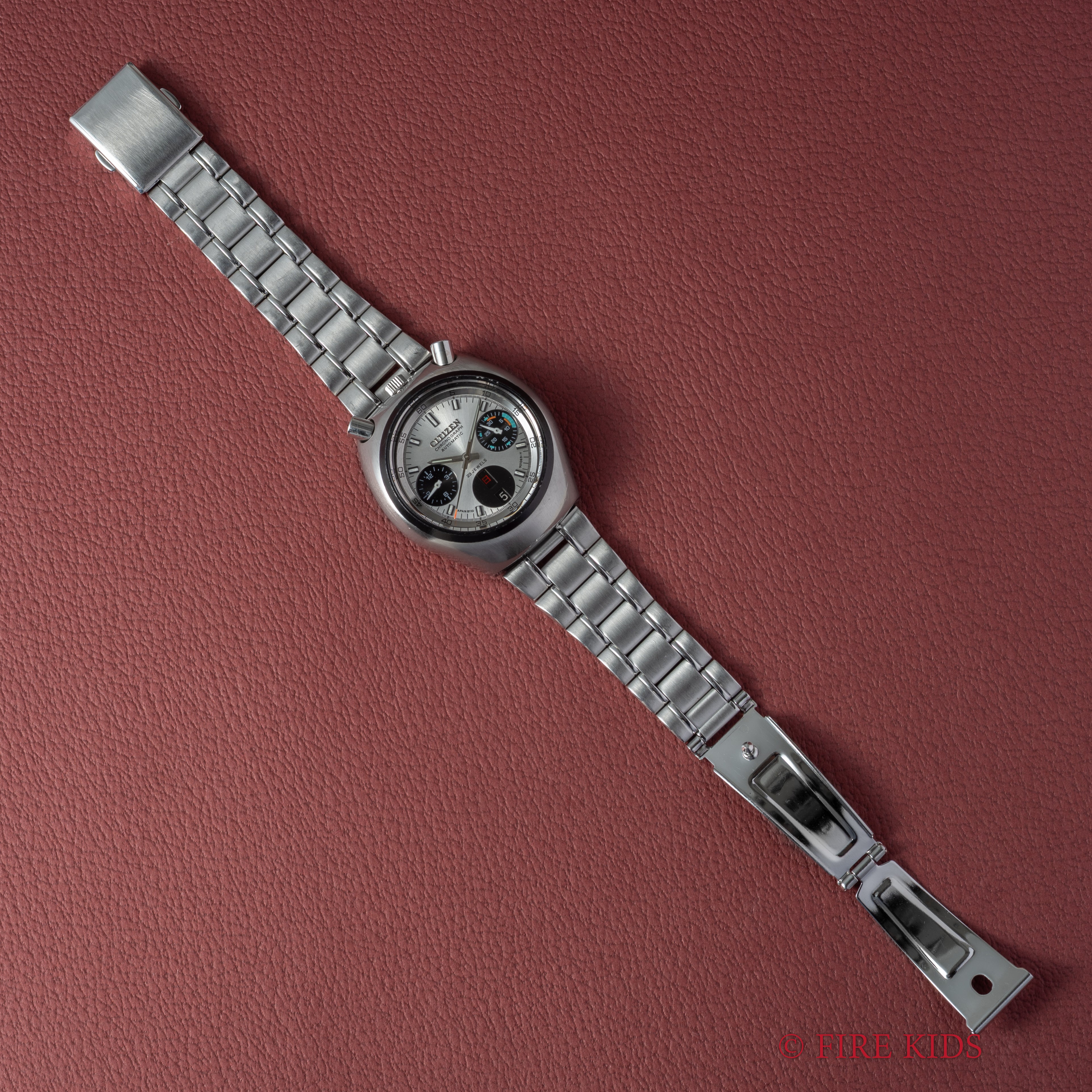 シチズン ツノクロノ チャレンジタイマー 1973年製 自動巻きクロノグラフ 社外ブレス