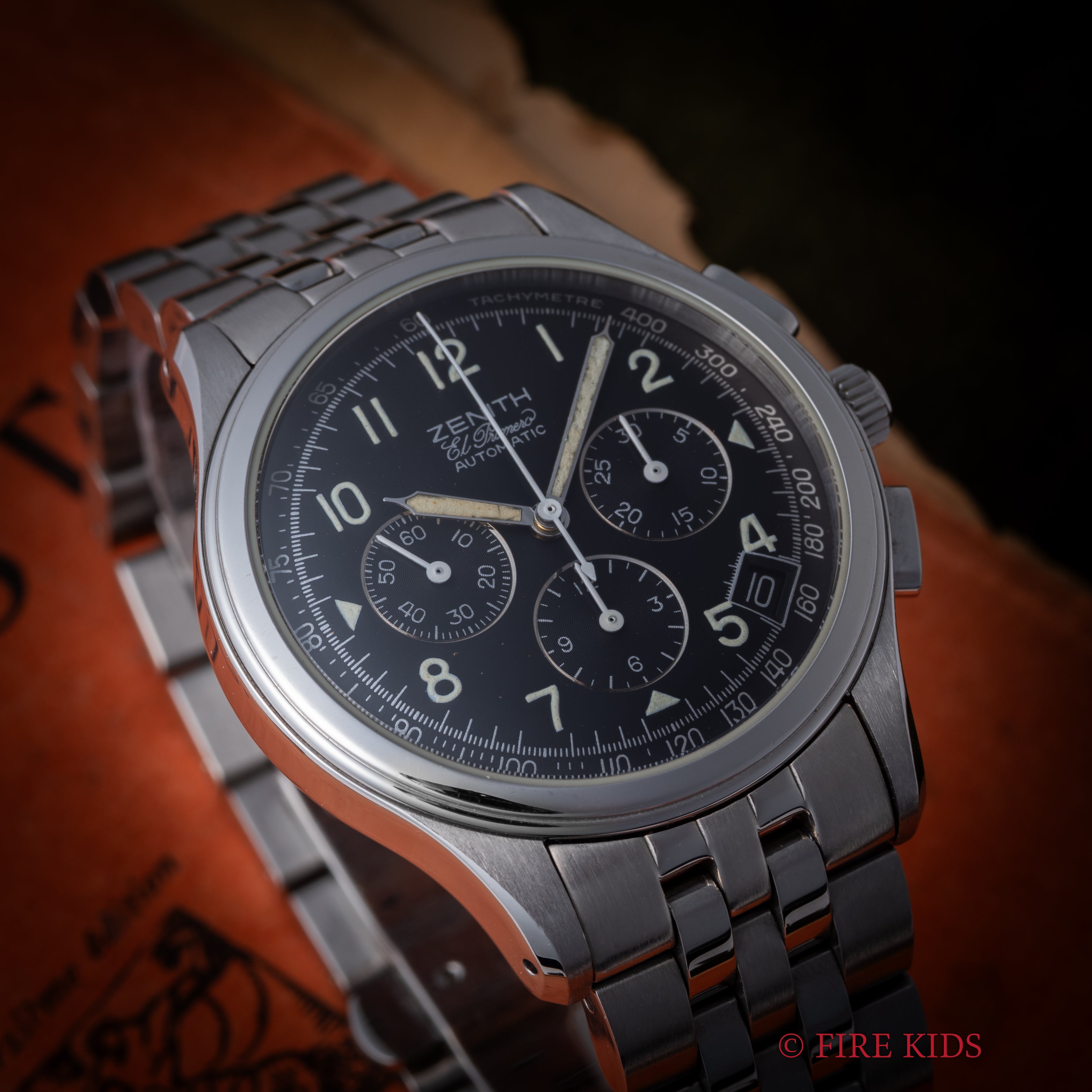 ゼニス クラス エル・プリメロ 1990年代製 自動巻クロノグラフ 裏スケルトン 純正ブレス