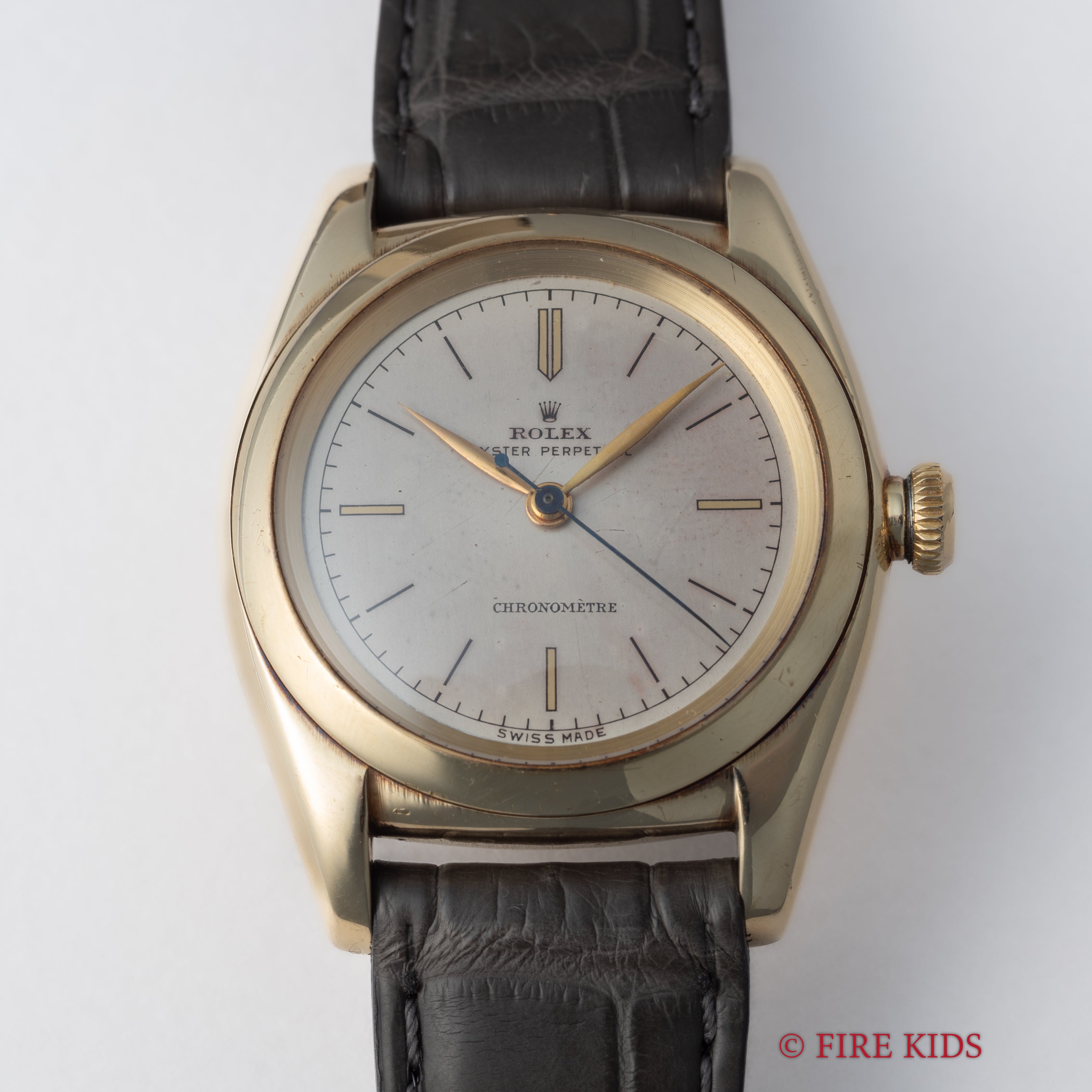 ロレックス 14金無垢バブルバック 1946年製 Ref.3131 オリジナルダイヤル 18金無垢尾錠