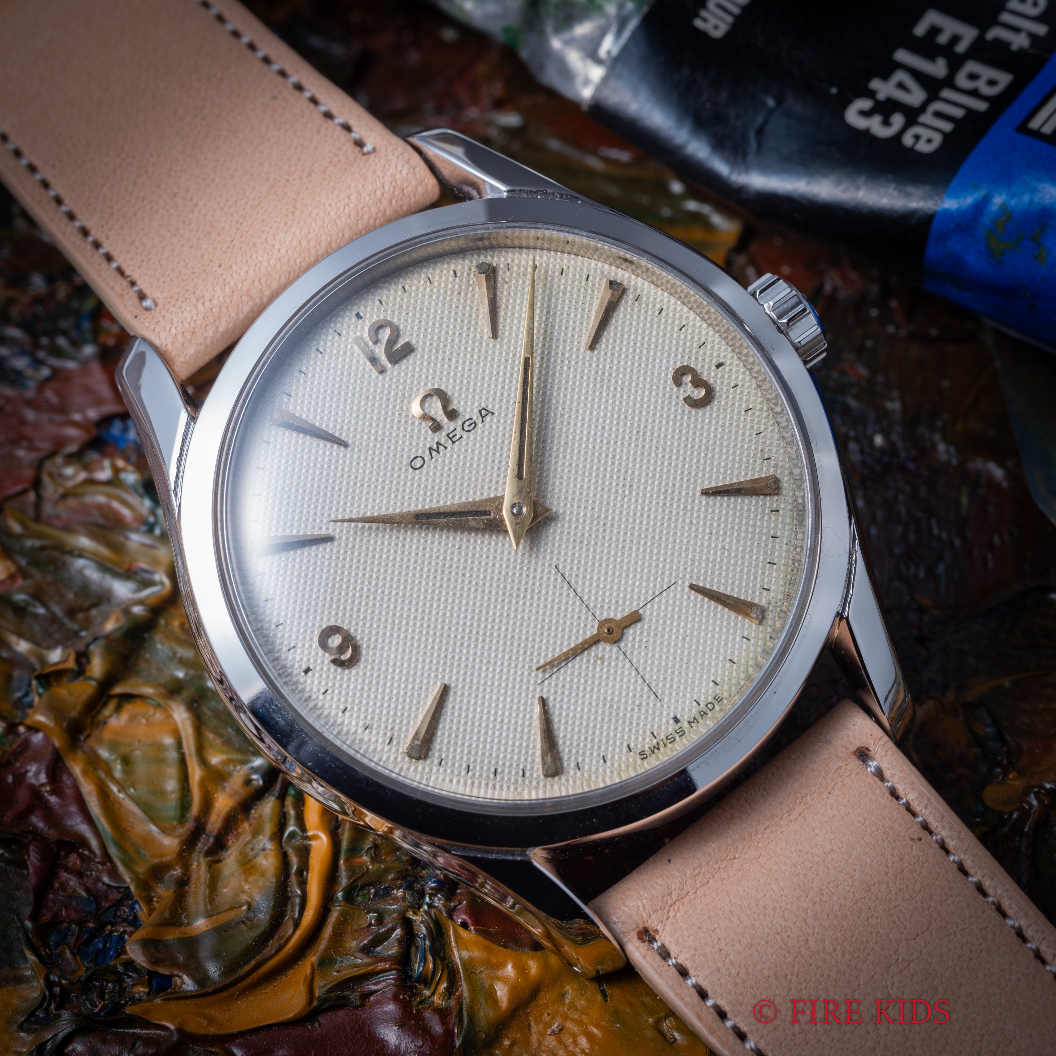 オメガ シーマスター 30mmキャリバー 1952年製 ギョウシェダイヤル Cal.265 スモールセコンド 手巻き