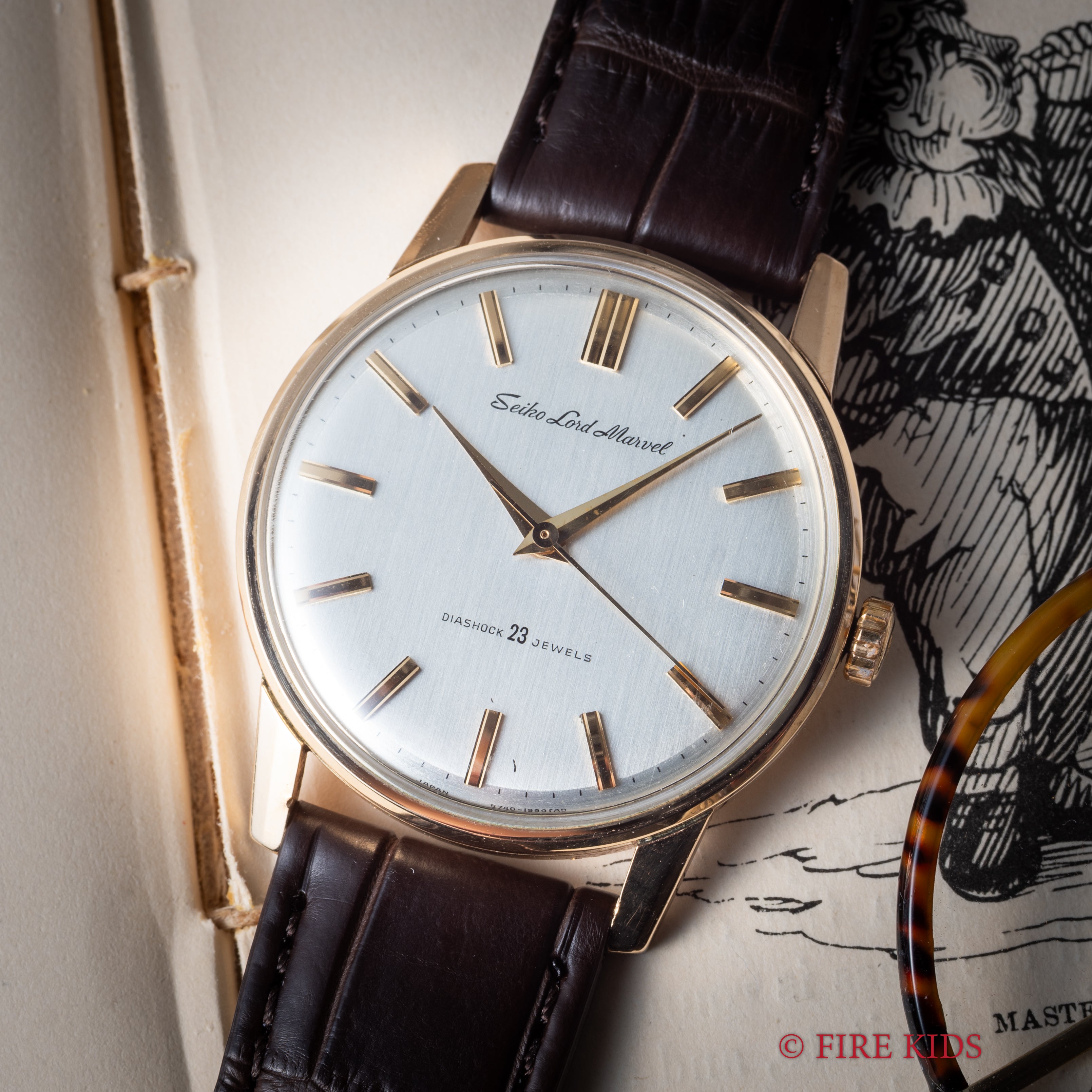 セイコー ロードマーベル 1965年製 23石ロービート手巻 Ref.5740-1990 AGFケース