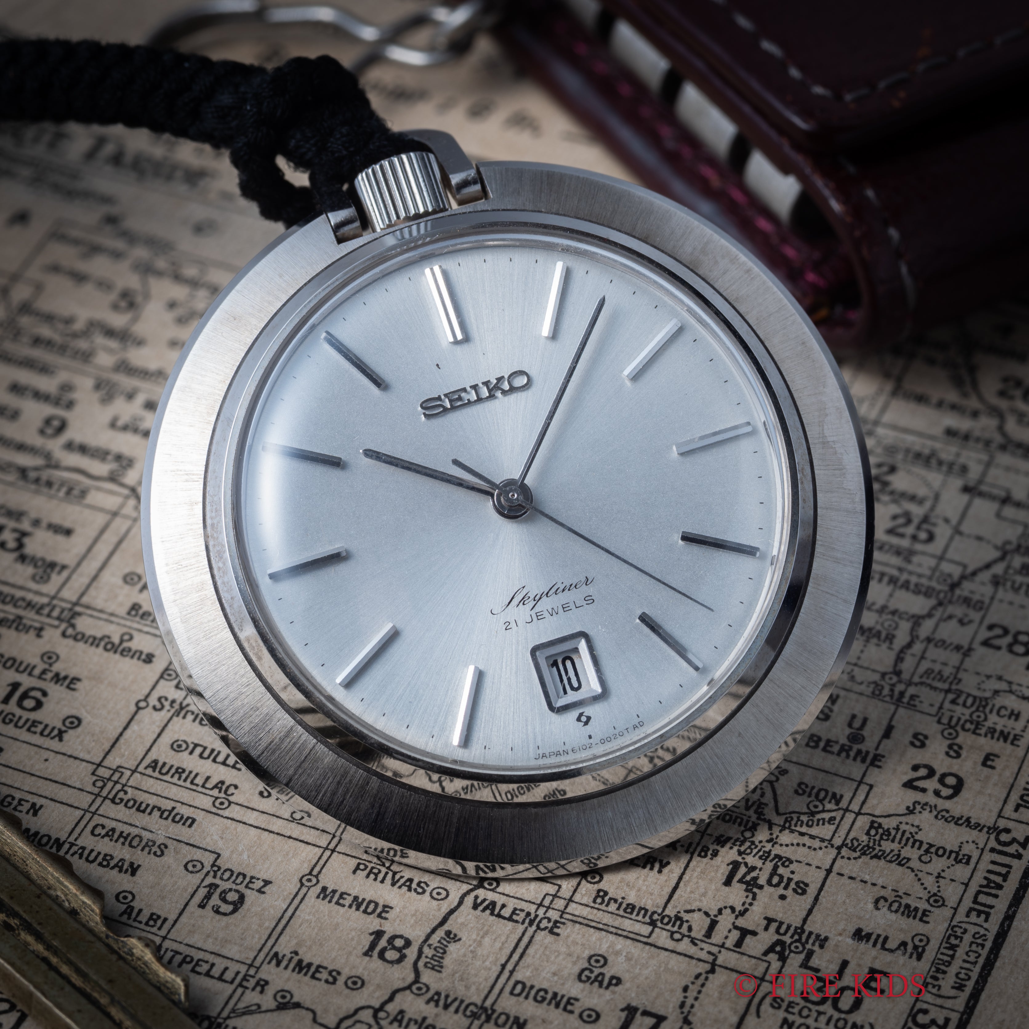 セイコー スカイライナー 懐中時計 1970年製(昭和45年製)手巻 Cal.6102A 組紐付