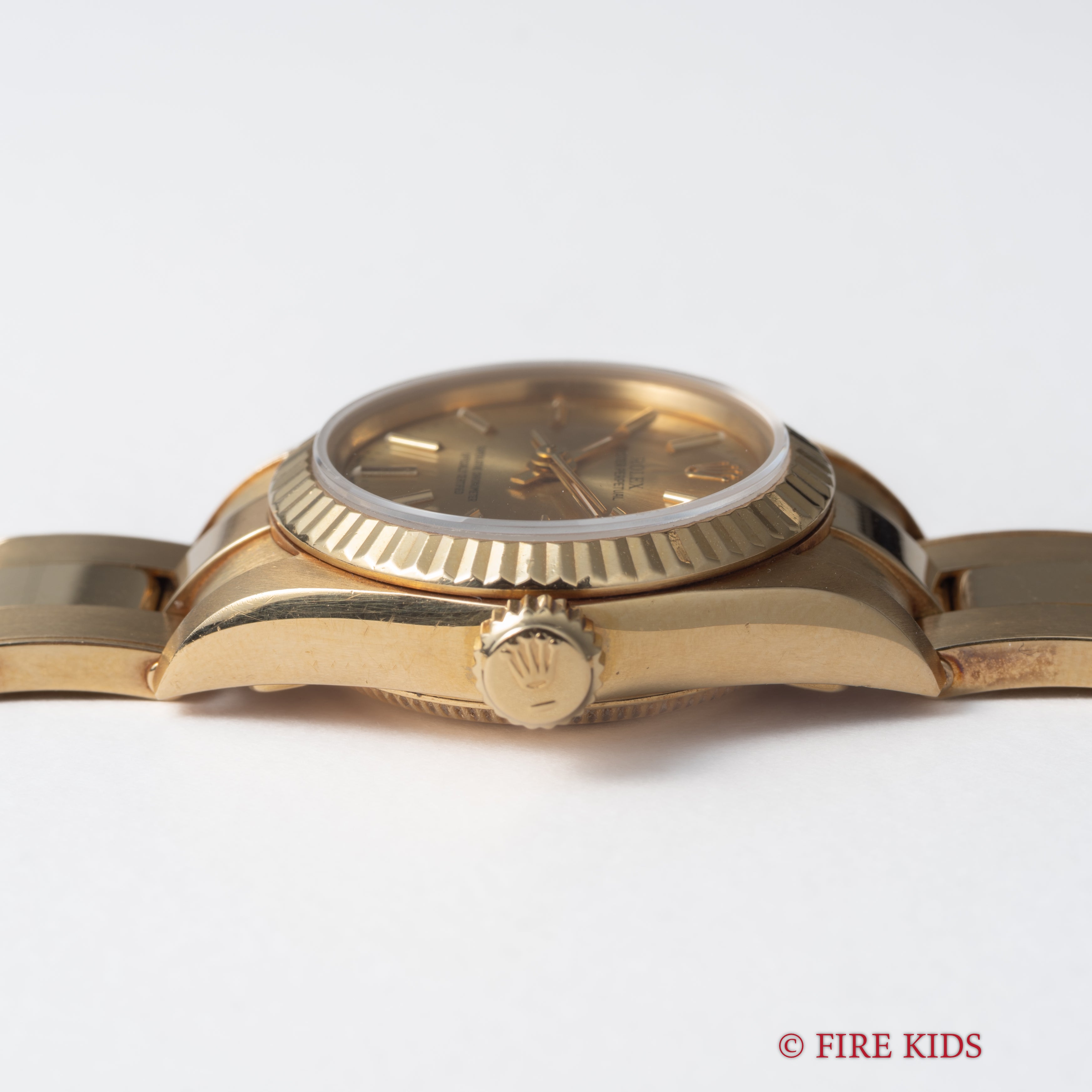 ロレックス 18金無垢オイスターパーペチュアル レディース 1991年製 Ref.67198  純正18金無垢ブレスレットノンデイト