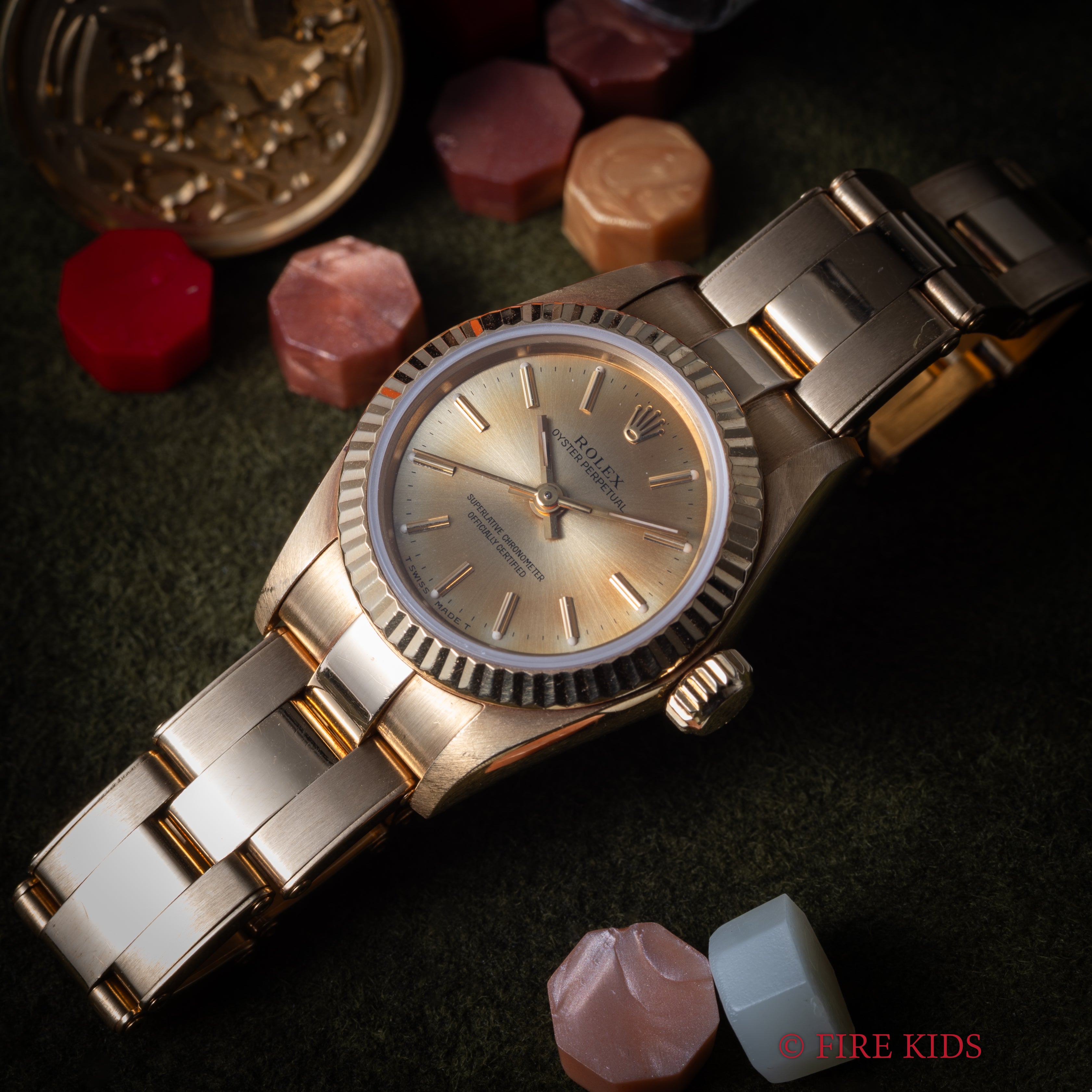 ロレックス 18金無垢オイスターパーペチュアル レディース 1991年製 Ref.67198  純正18金無垢ブレスレットノンデイト