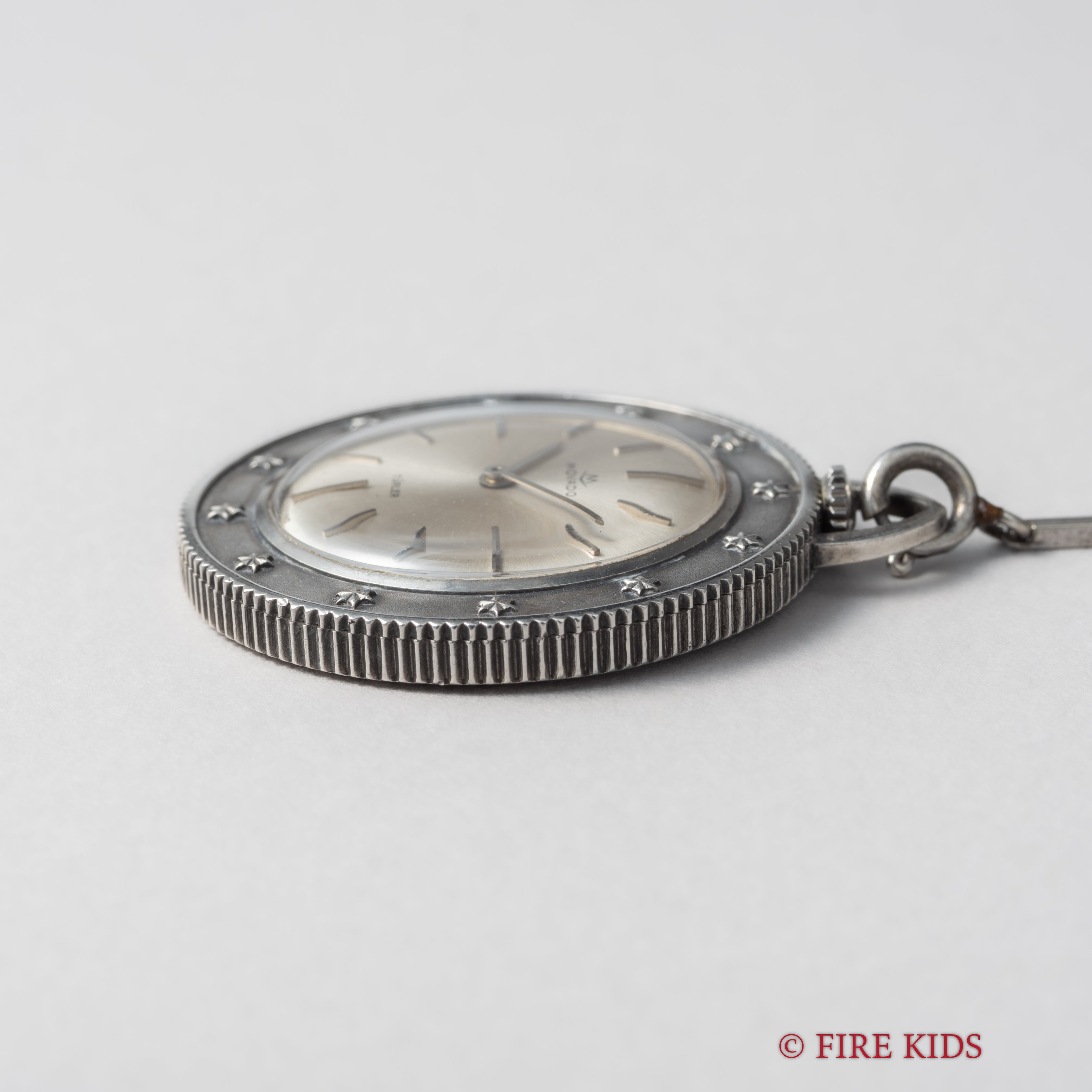 モバード 銀無垢コインペンダントウォッチ セントクリストファー チューラーWネーム