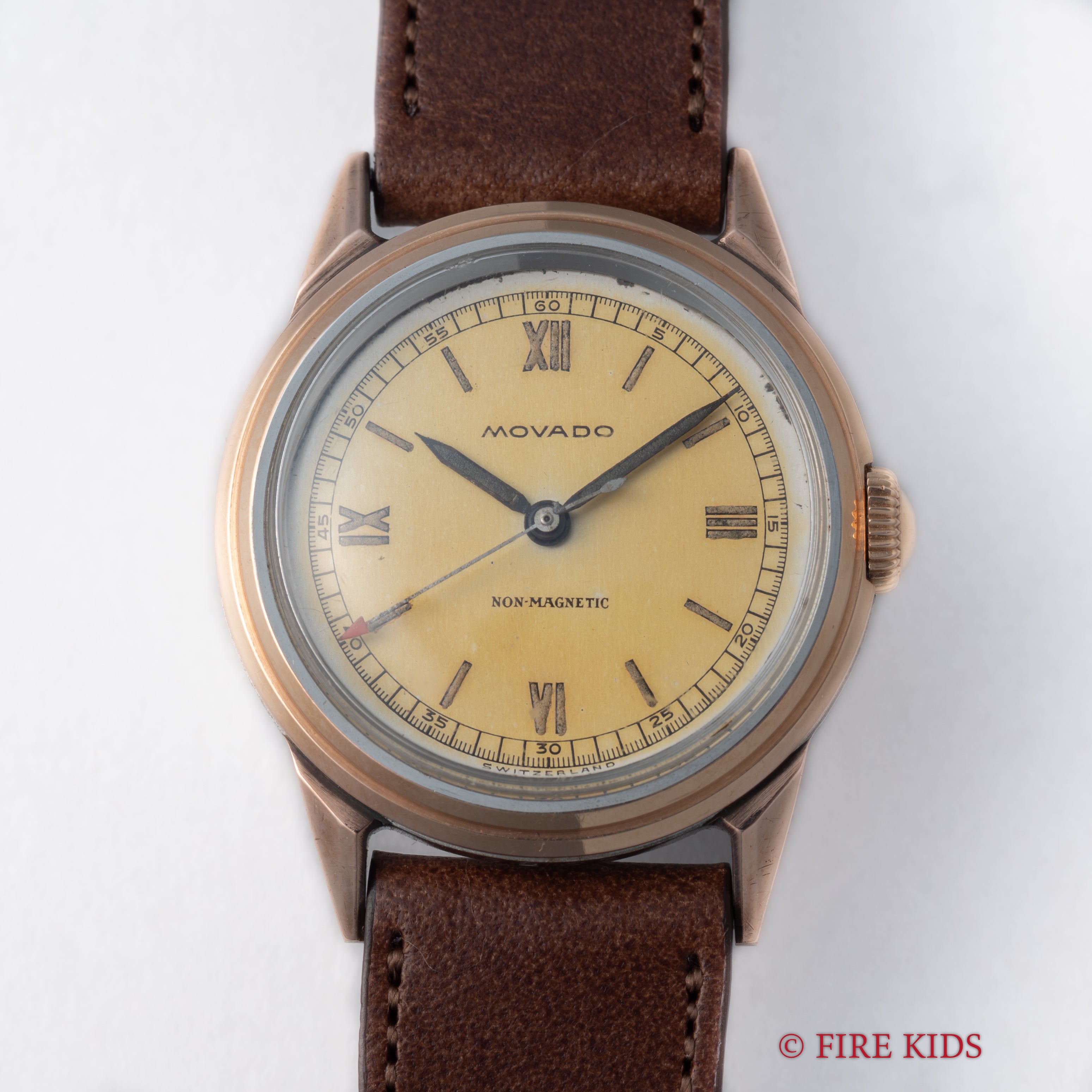 モバード ピンクゴールド コンビ フランソワボーゲル社ケース 1940年代製