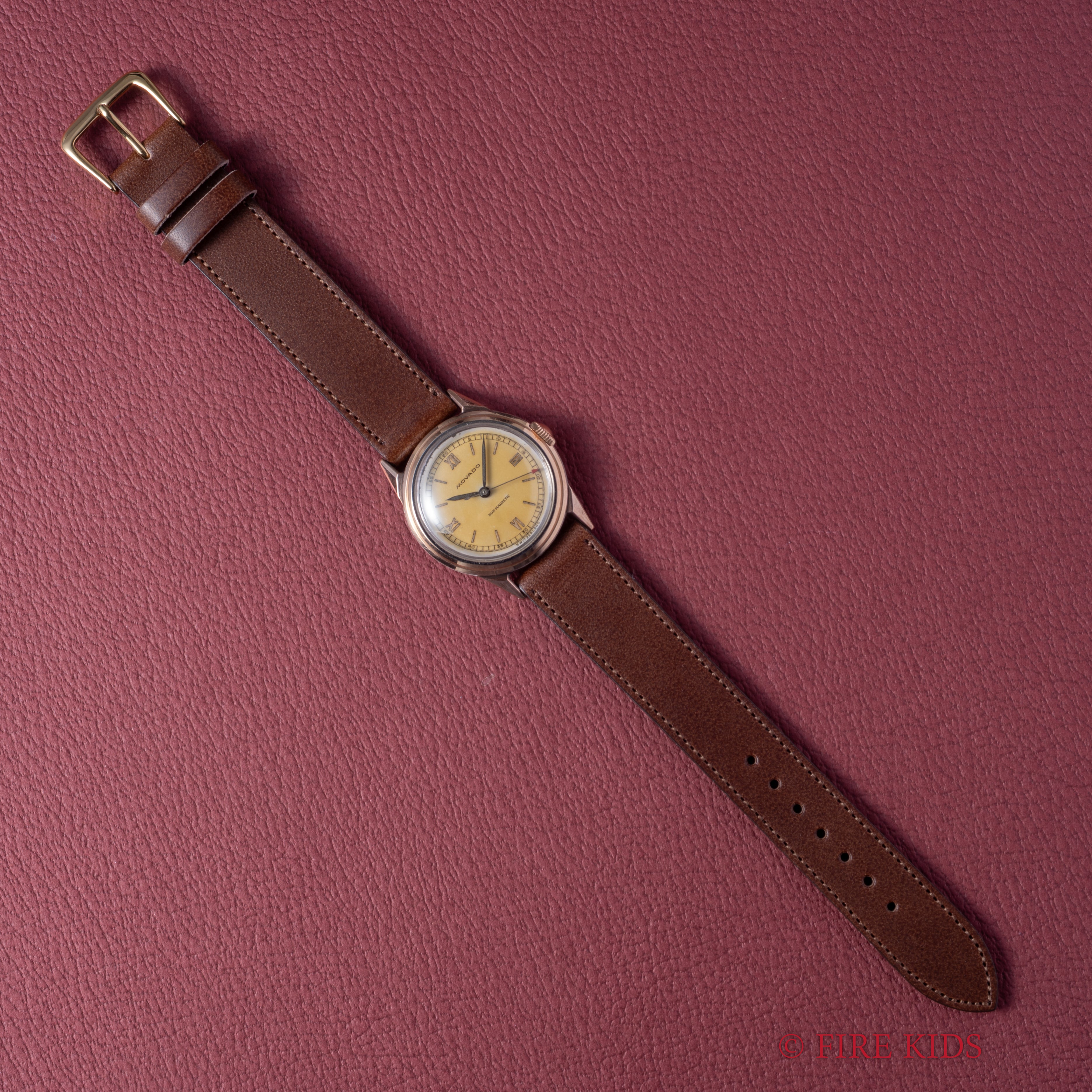 モバード ピンクゴールド コンビ フランソワボーゲル社ケース 1940年代製