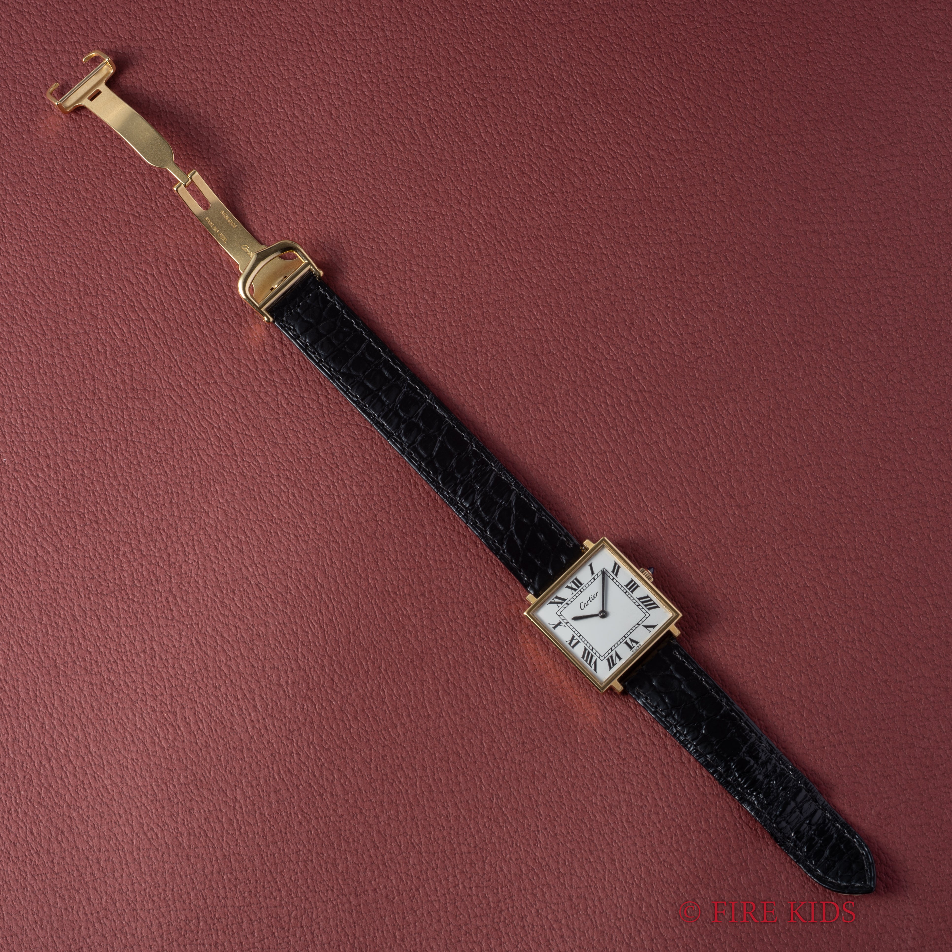 カルティエ プレマストタンク スクエア 手巻 1970年代製 ホワイトローマンダイヤル