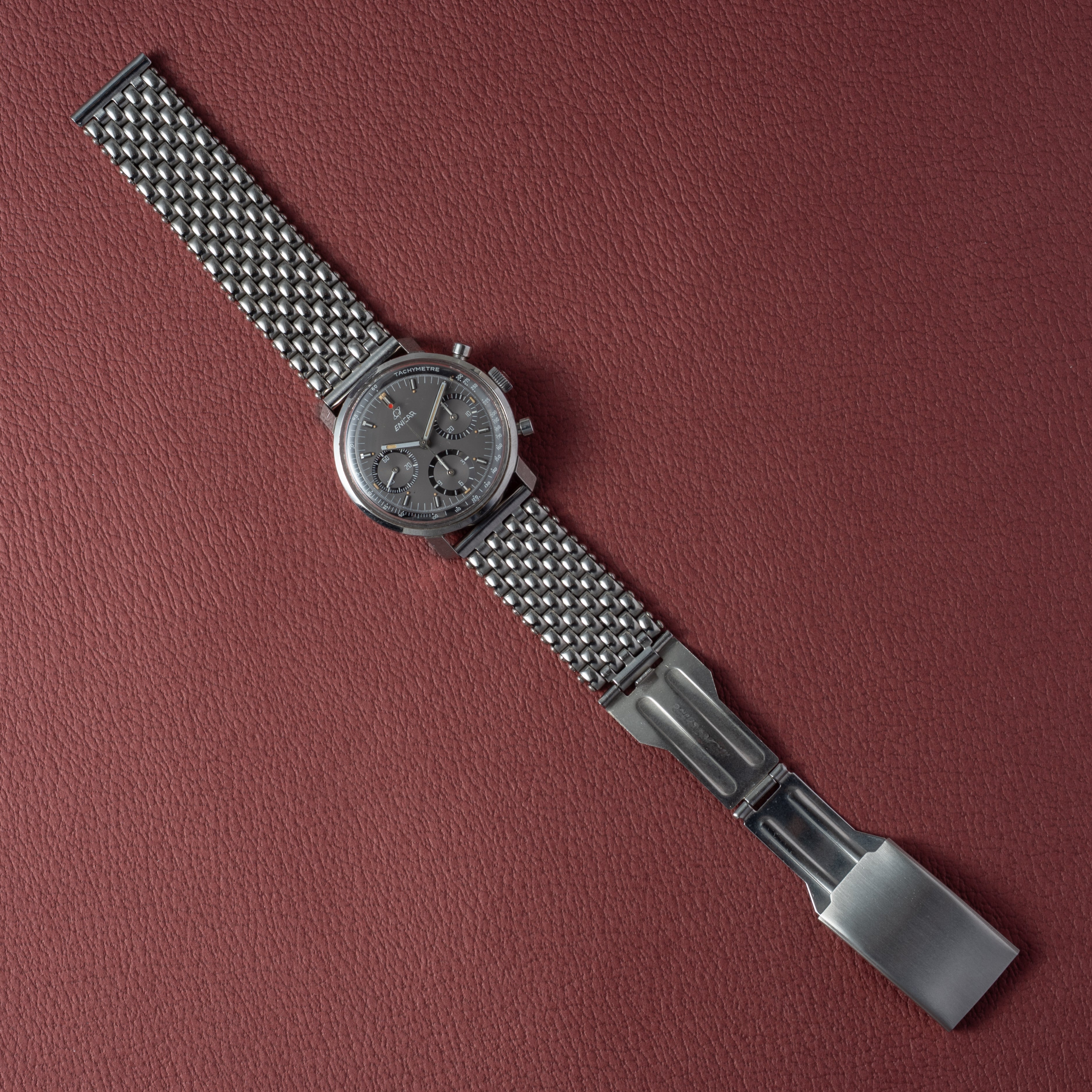 エニカ バルジュー72搭載クロノグラフ ガルニクス 1960年代製 手巻 社外ライスブレス