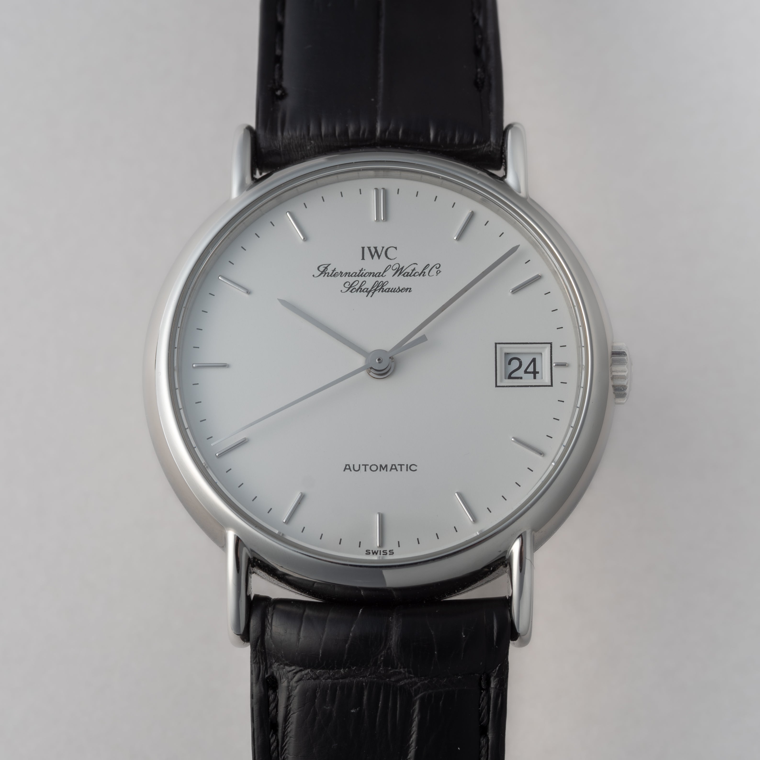 IWC ポートフィノ 2000年製 自動巻 ホワイトエナメルダイヤル 純正尾錠付き 純正革ベルト